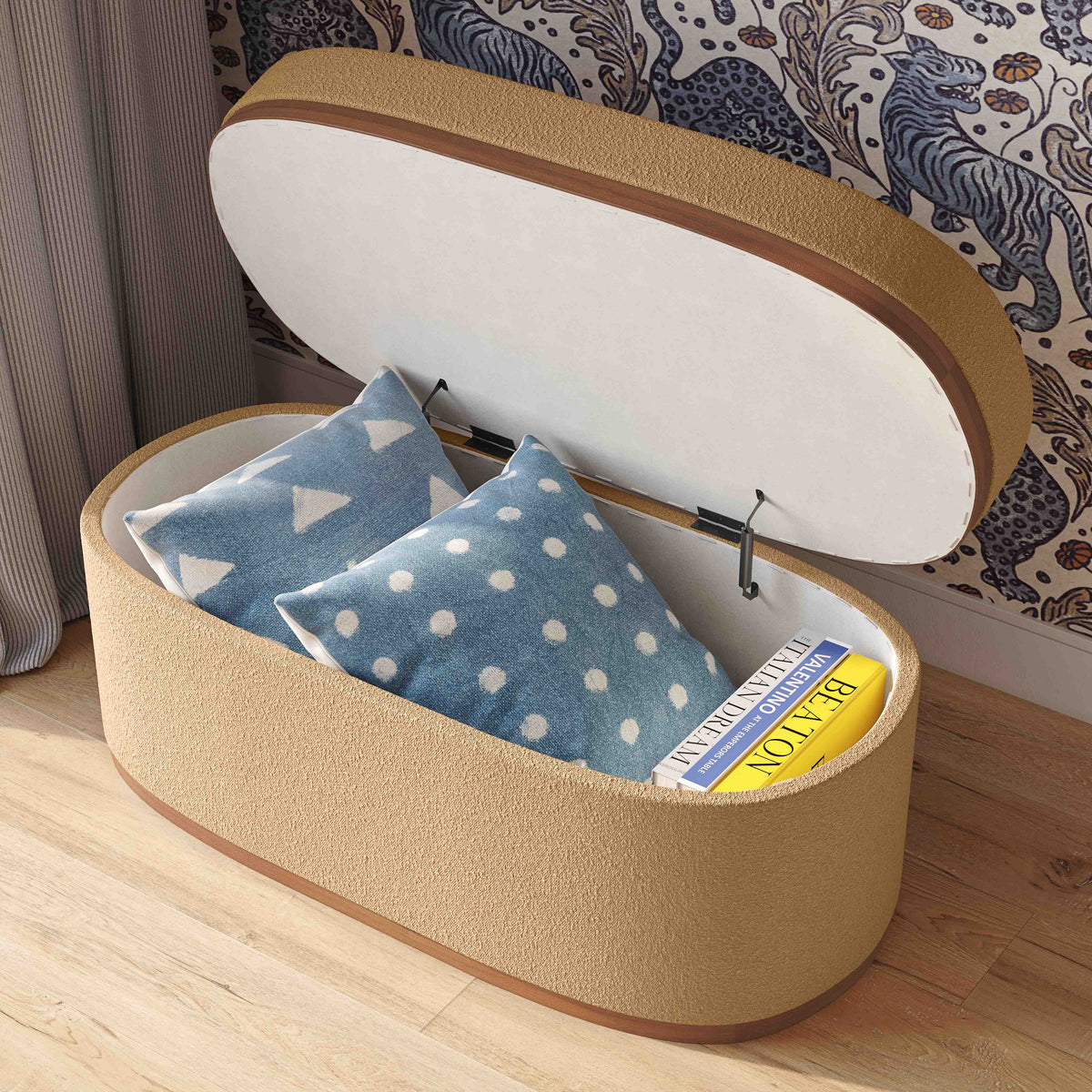 Olivier 41" Oval Storage Ottoman