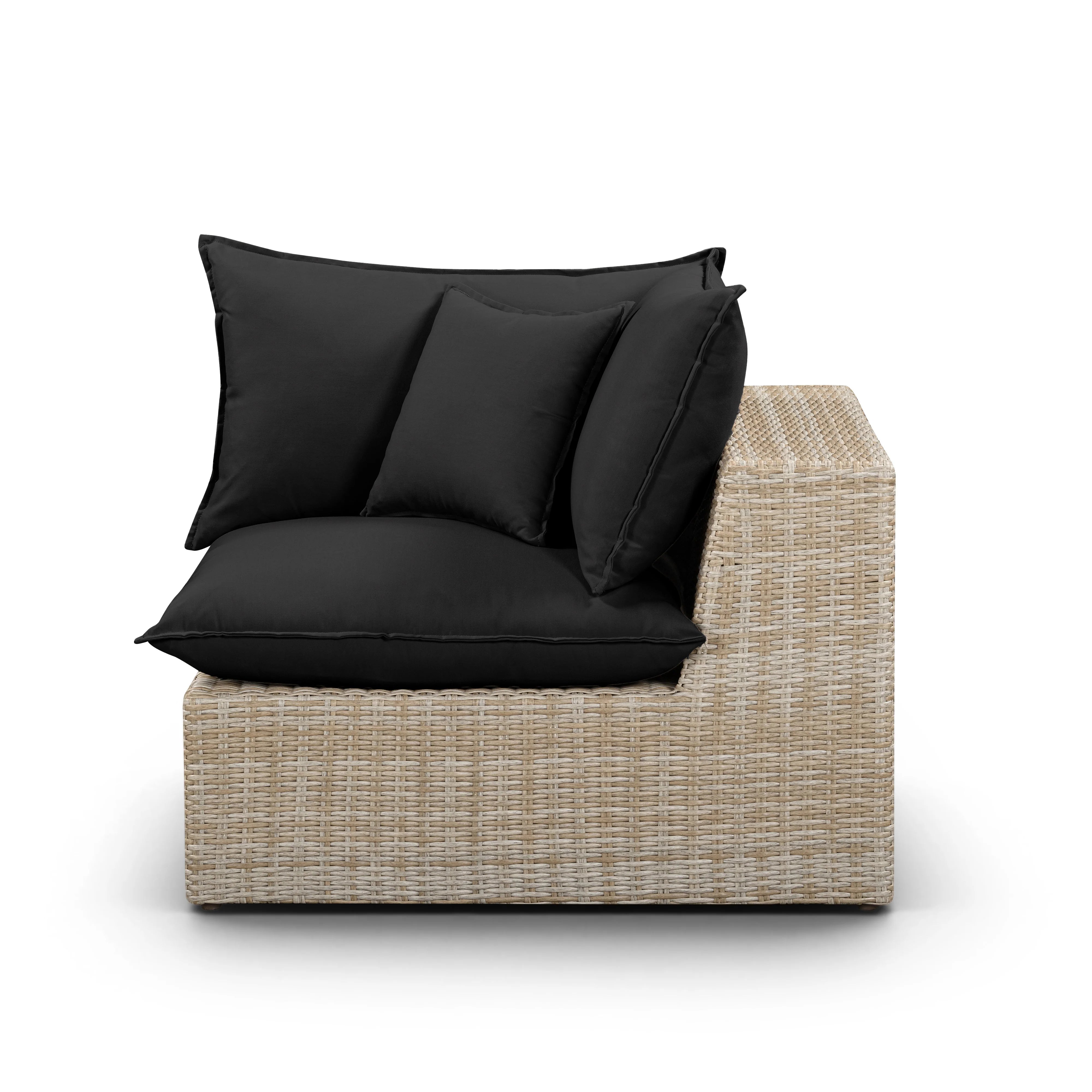 Cali Performance Fabric & Wicker Outdoor Corner Chair