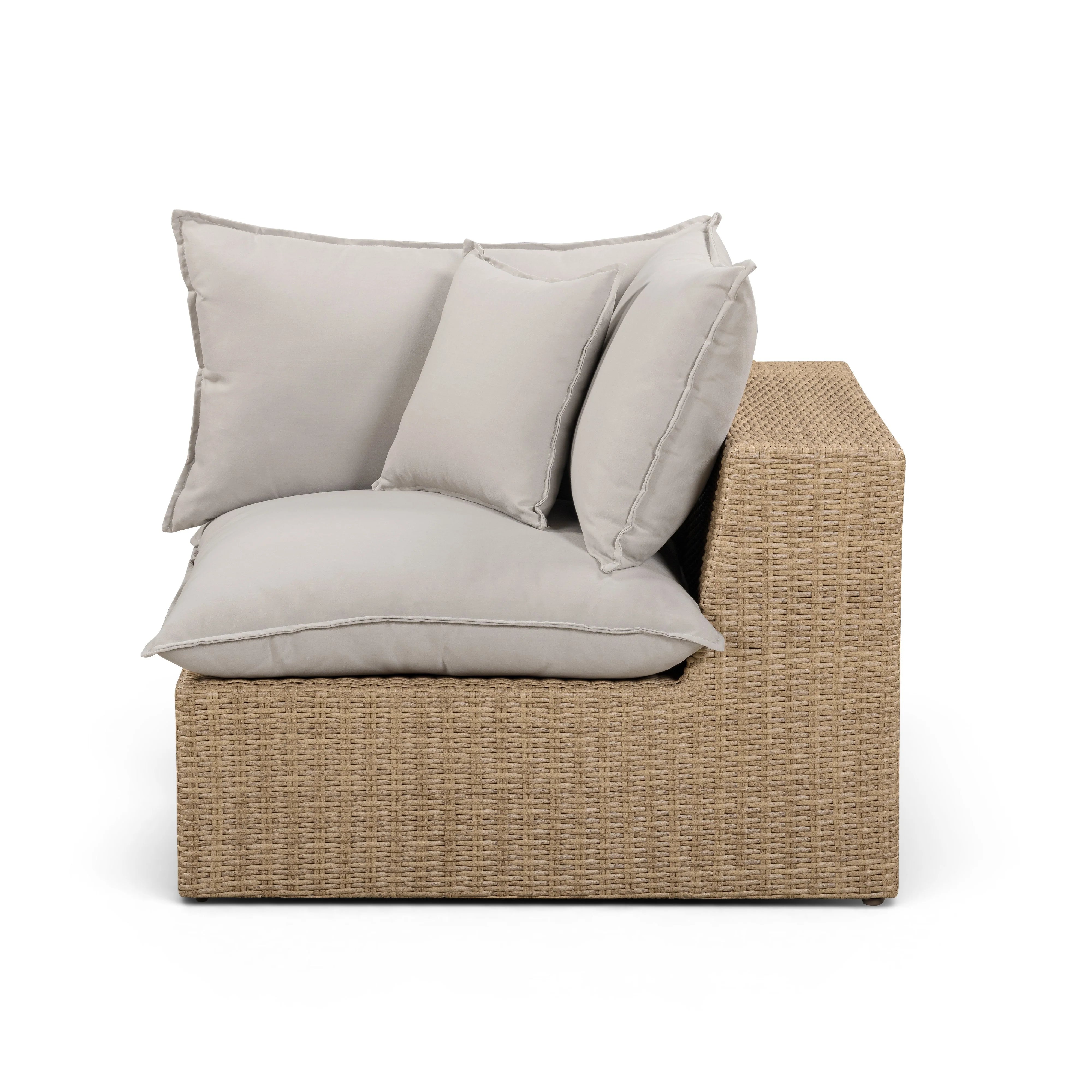 Cali Performance Fabric & Wicker Outdoor Corner Chair