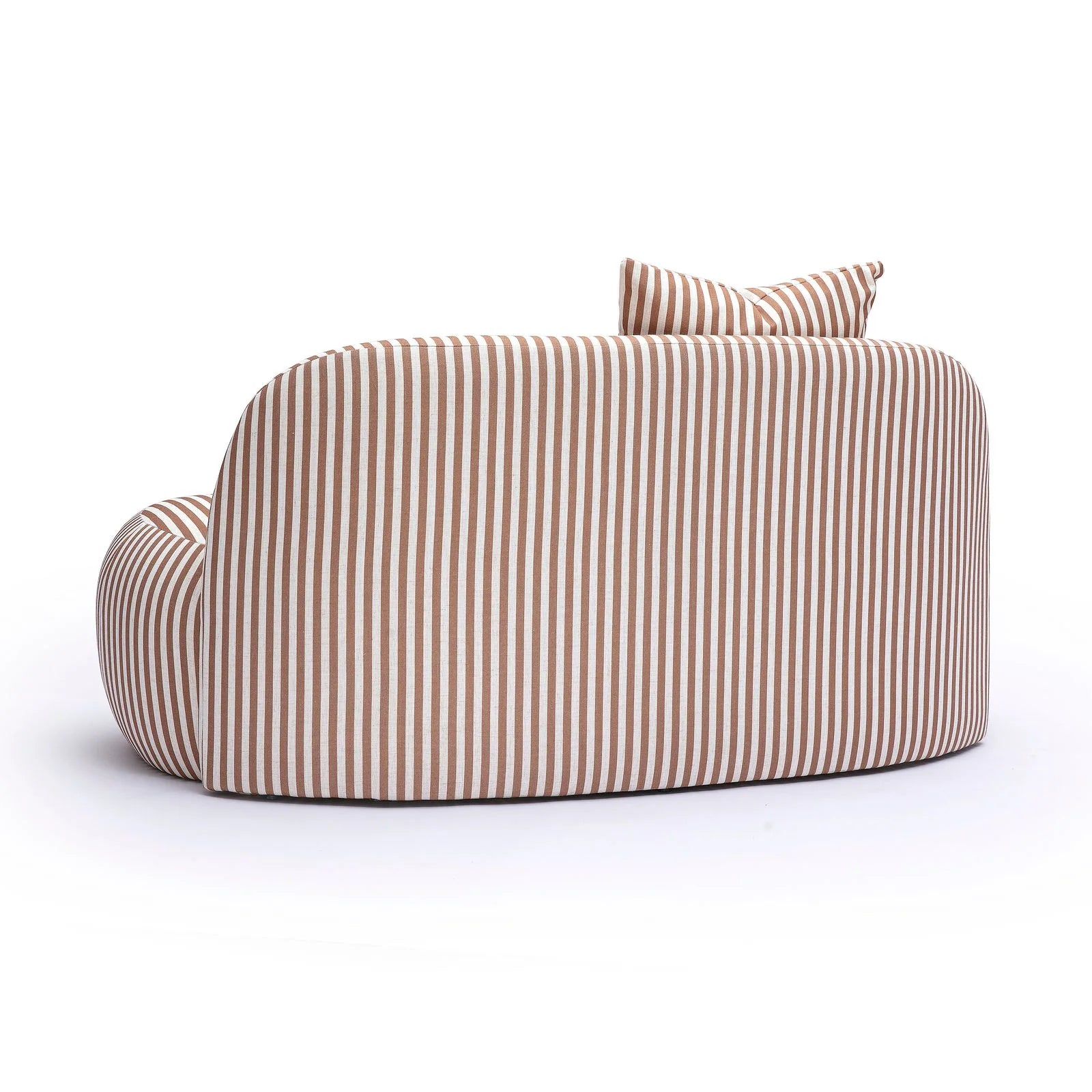 Carraway 59" Brown Striped Performance Linen Loveseat