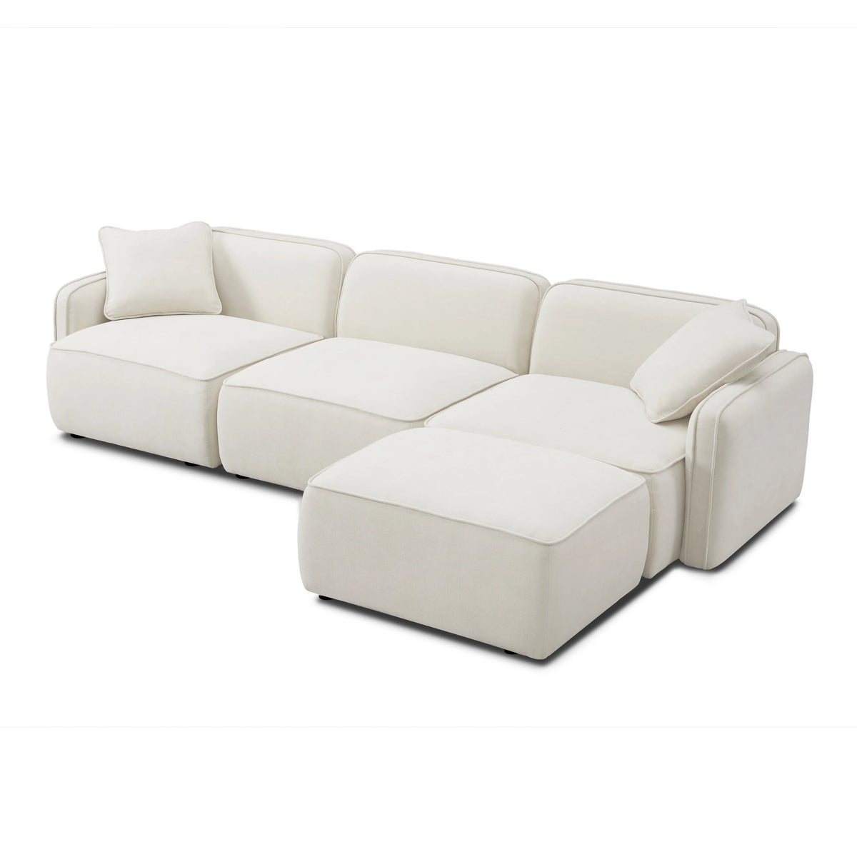 Travie 4-Piece Performance Corduroy Velvet Modular Sectional