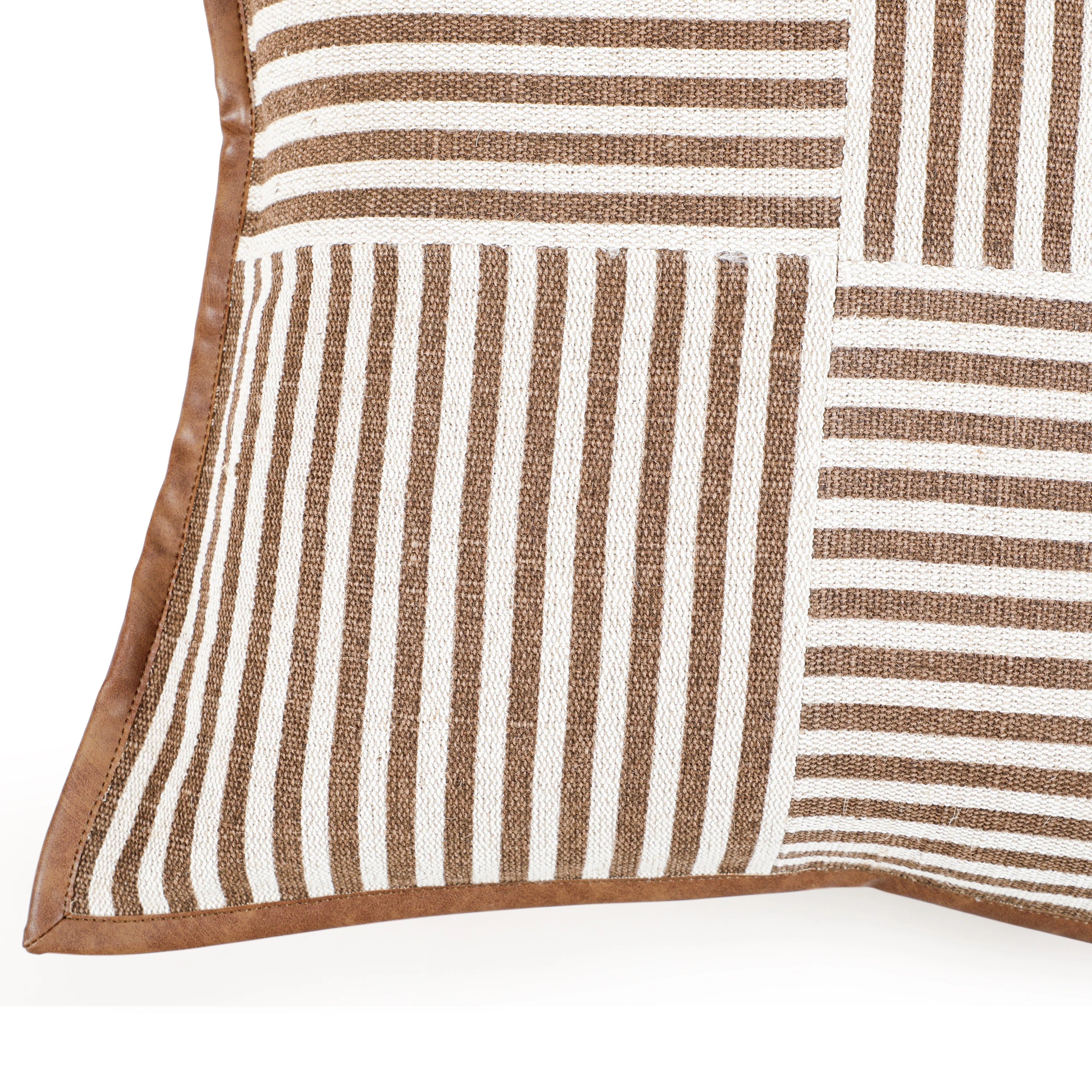Kora 20" Cotton Jute Contract-Grade Throw Pillow