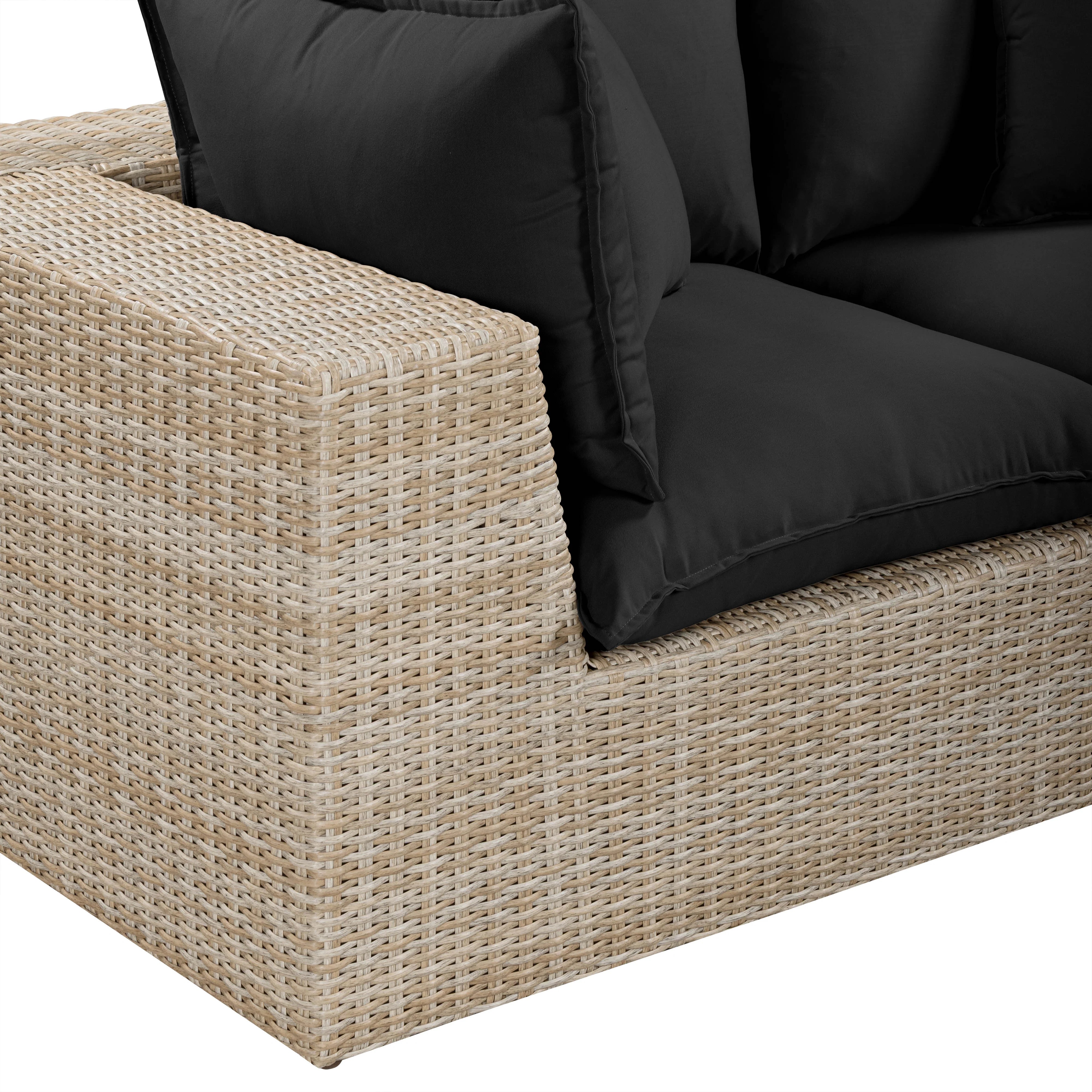 Cali 80" Performance Fabric & Wicker Outdoor Loveseat