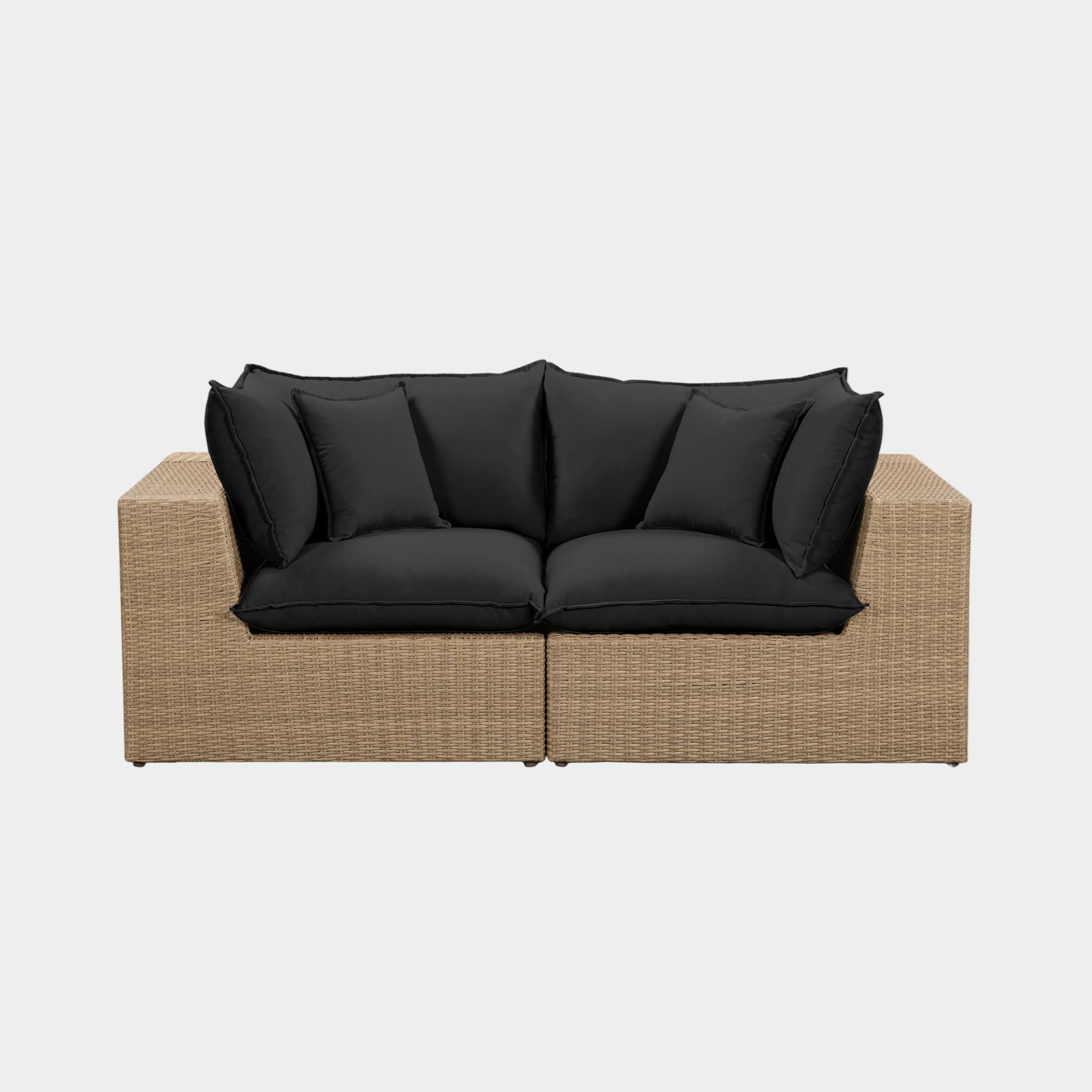 Cali 80" Performance Fabric & Wicker Outdoor Loveseat