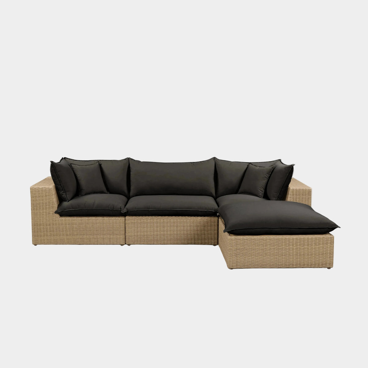 Cali 4-Piece Performance Fabric & Wicker Outdoor Sectional