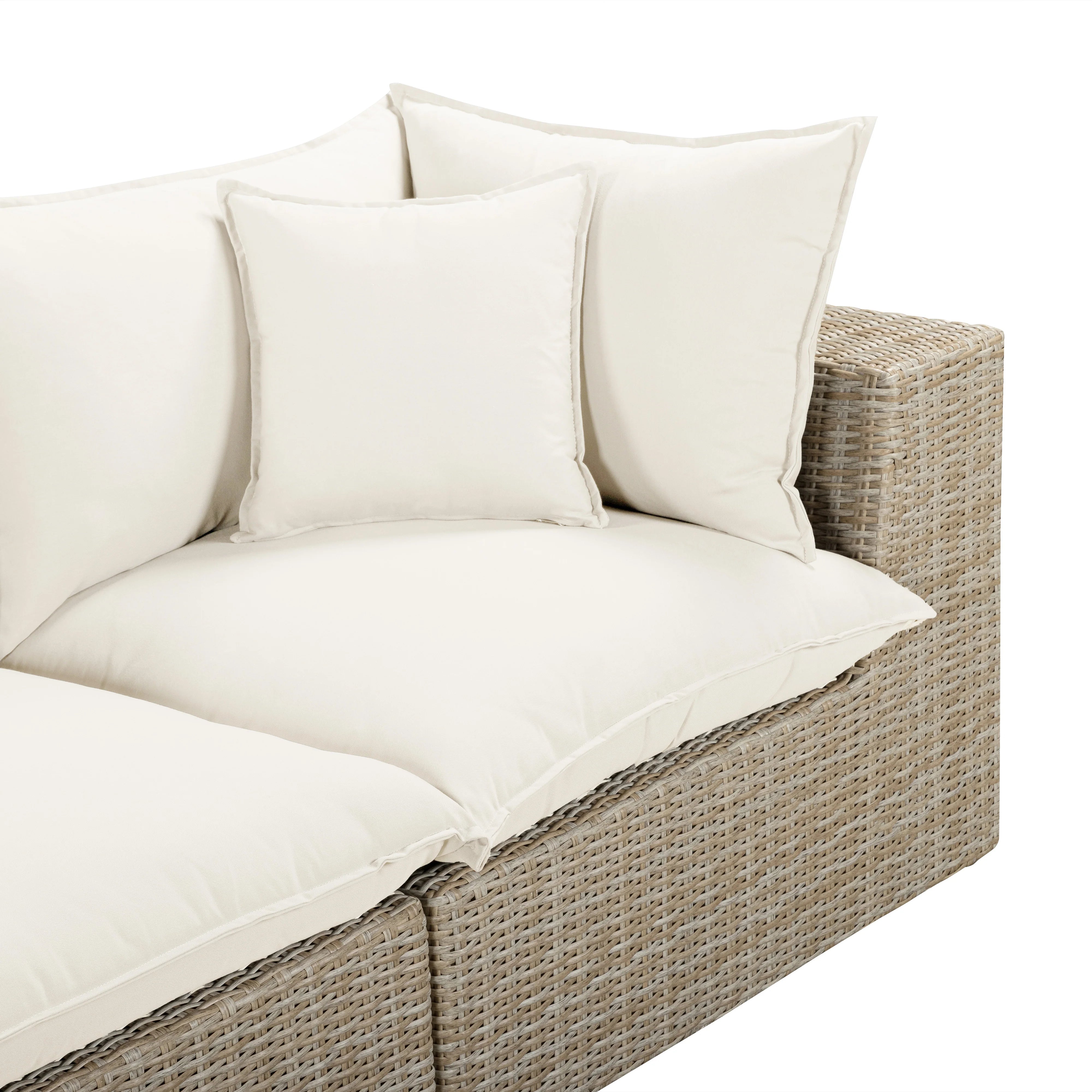 Cali 80" Performance Fabric & Wicker Outdoor Loveseat