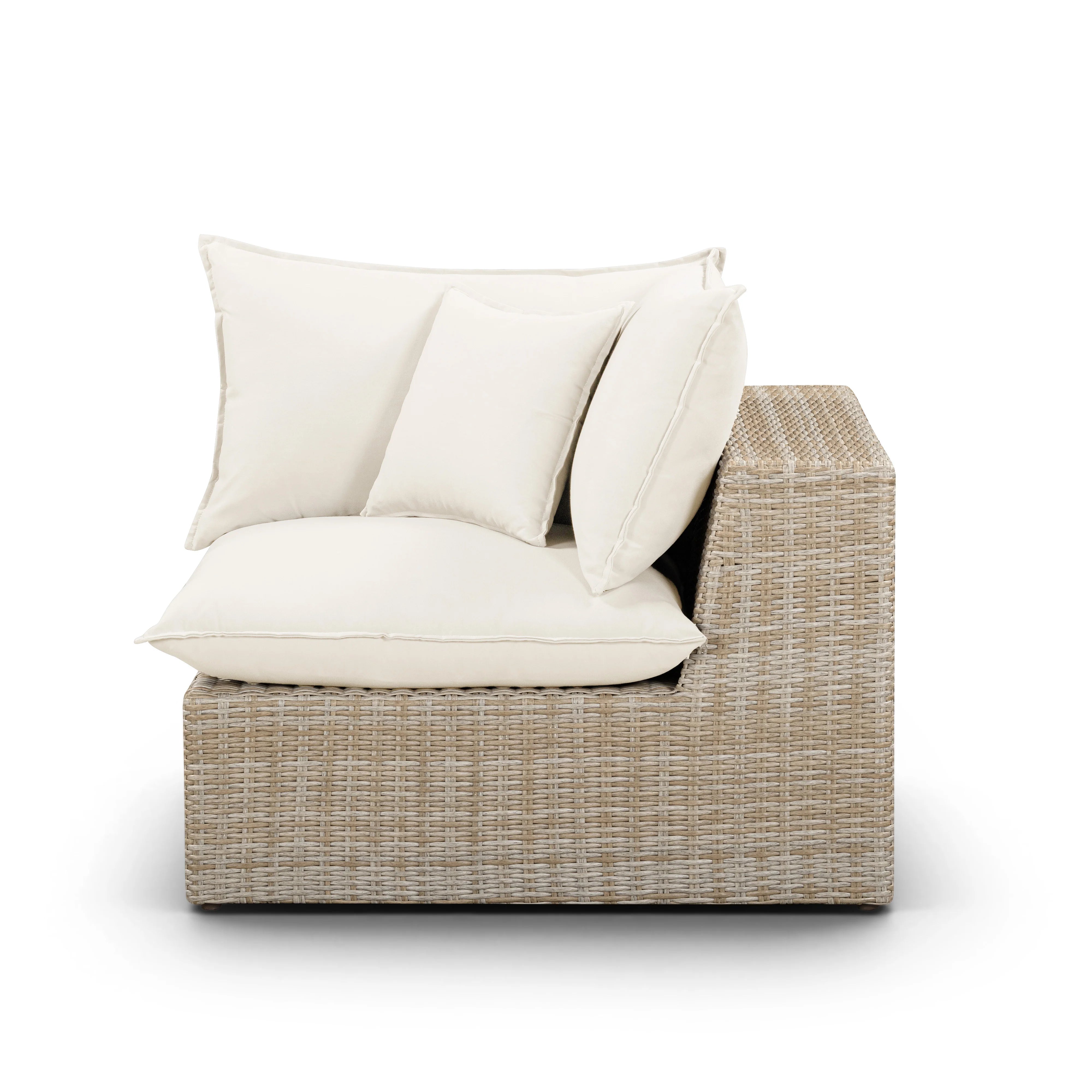 Cali Performance Fabric & Wicker Outdoor Corner Chair