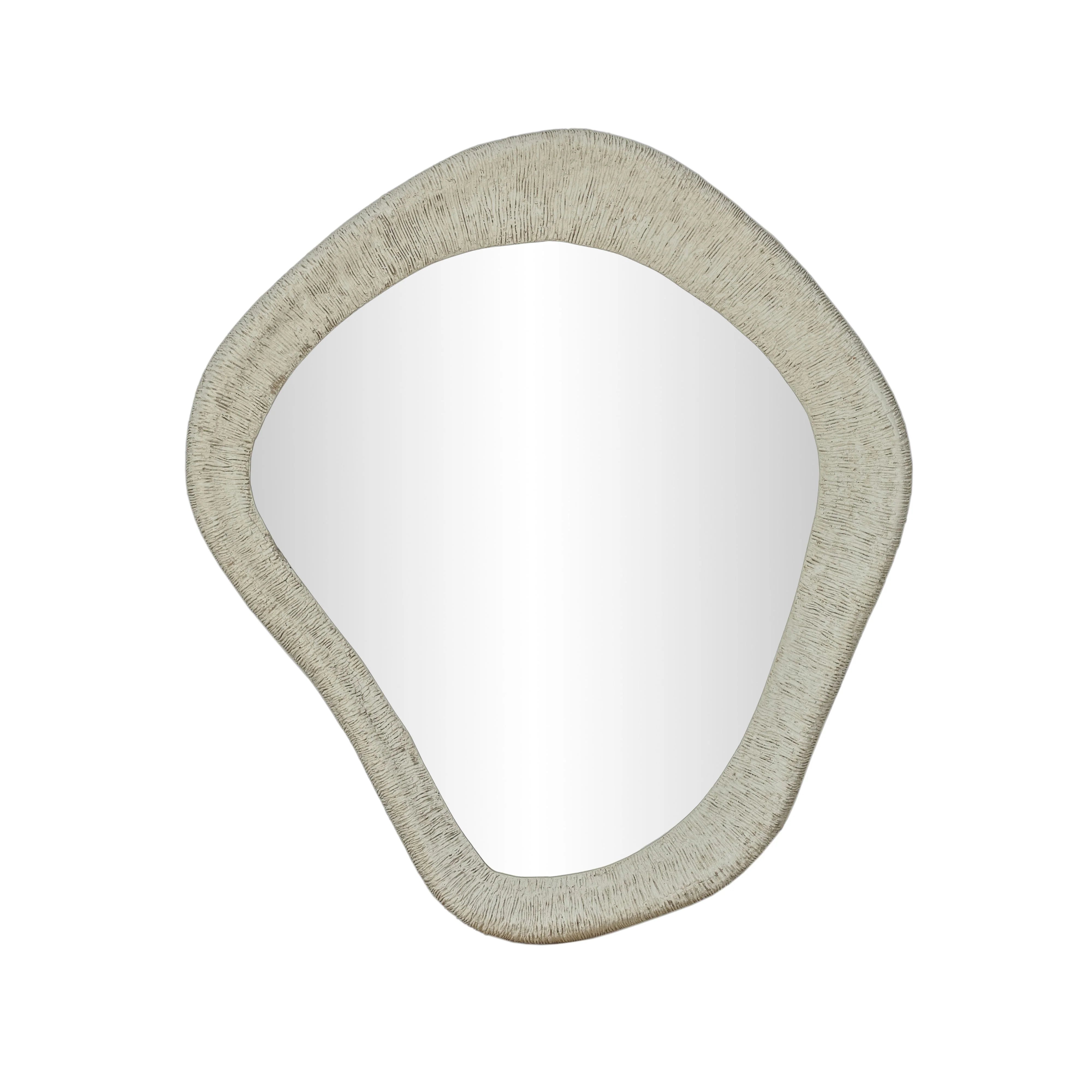 Orpheus 35"X31" Ribbed Faux Stone Wall Mirror