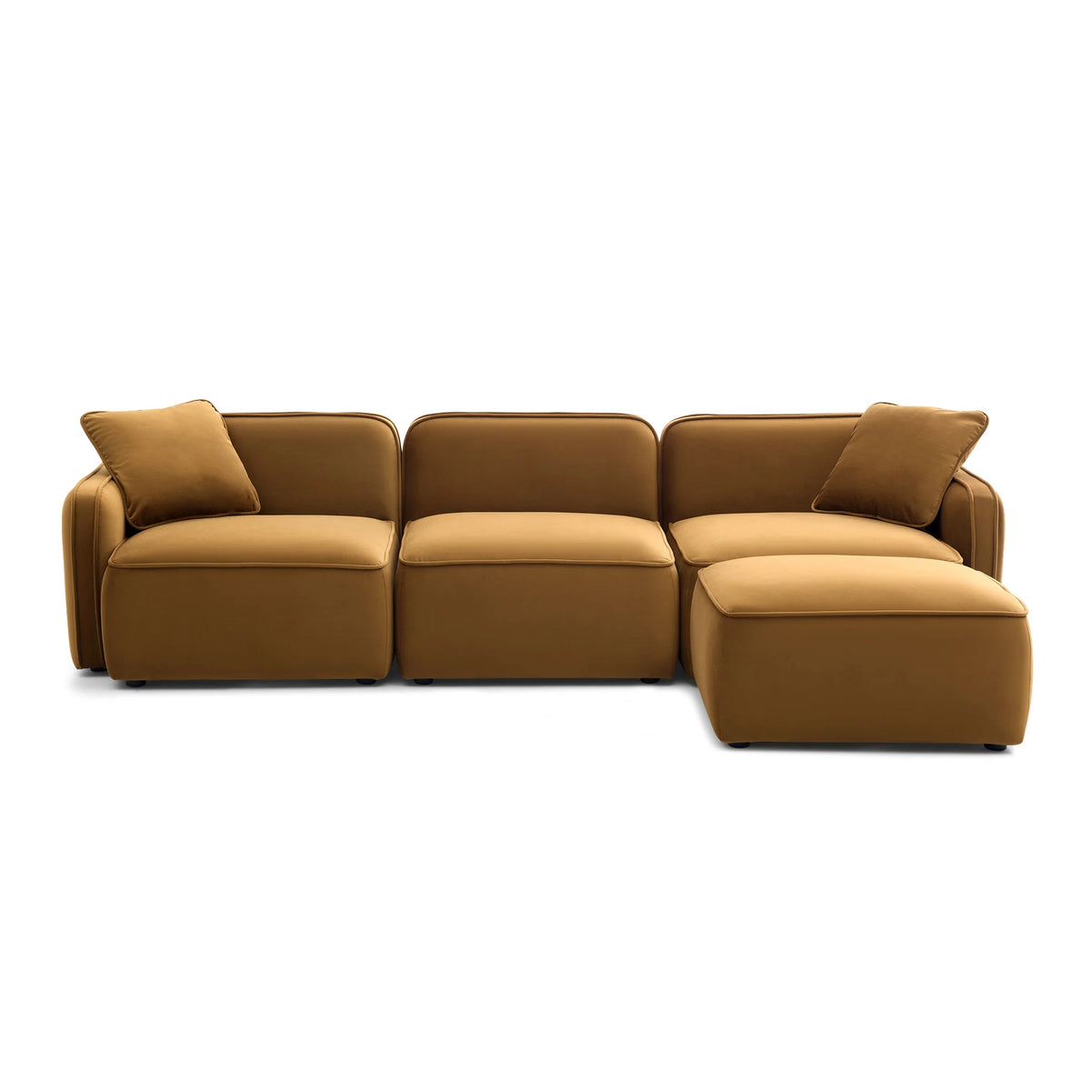 Travie 4-Piece Performance Corduroy Velvet Modular Sectional