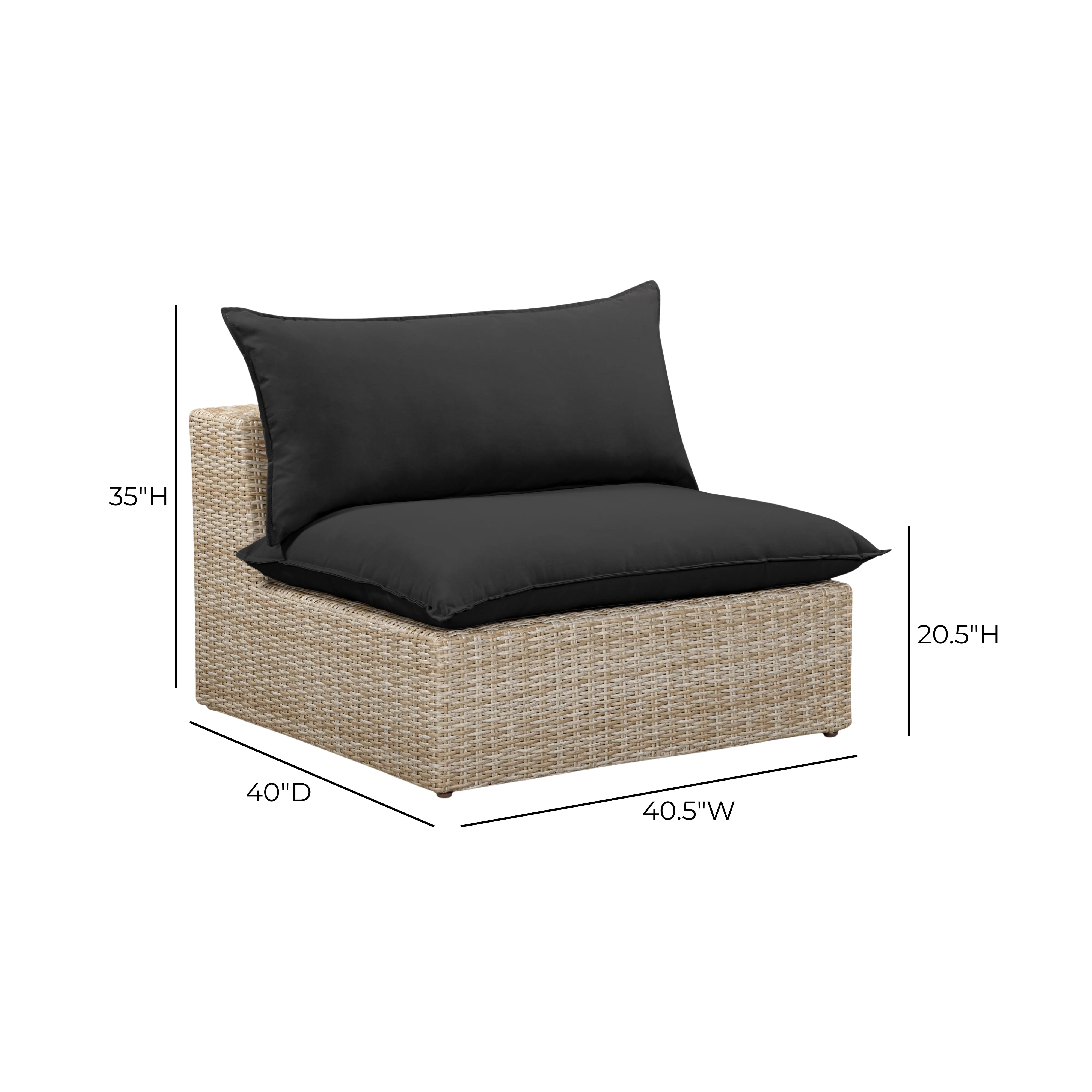 Cali Performance Fabric & Wicker Outdoor Armless Chair