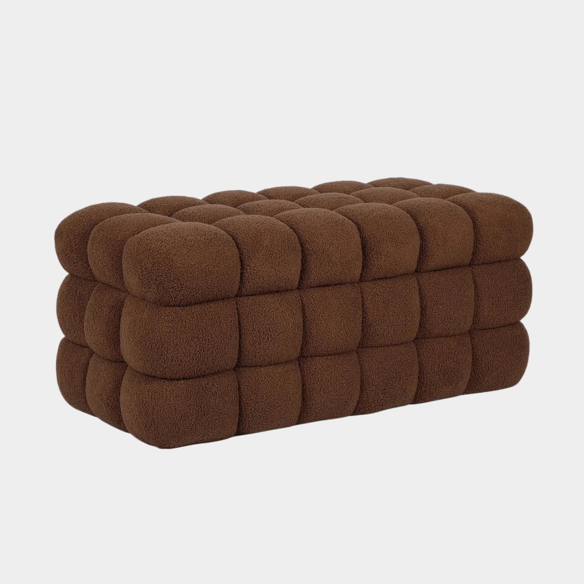 Anita 39" Faux Shearling Storage Bench With Reversible Tray Top