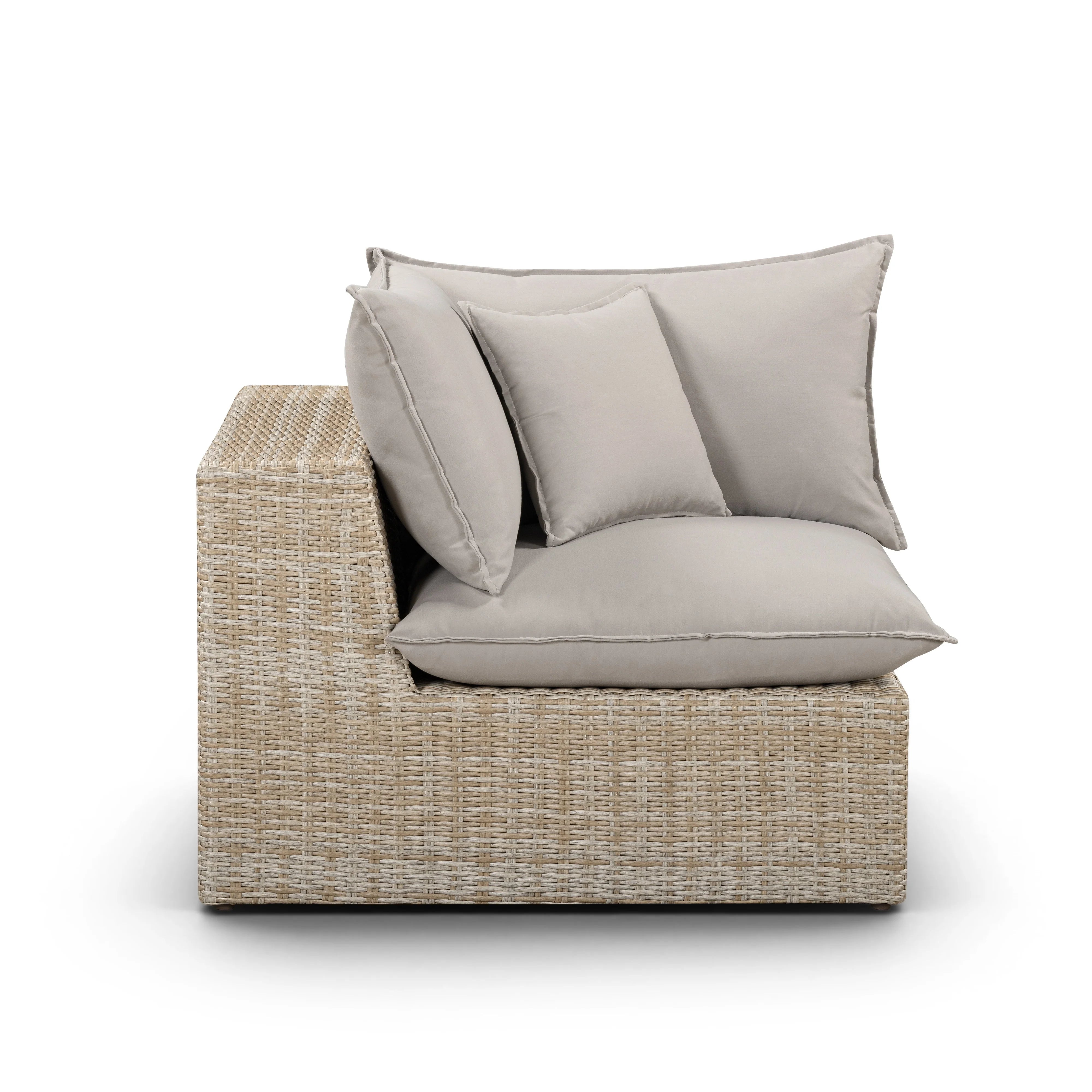 Cali Performance Fabric & Wicker Outdoor Corner Chair