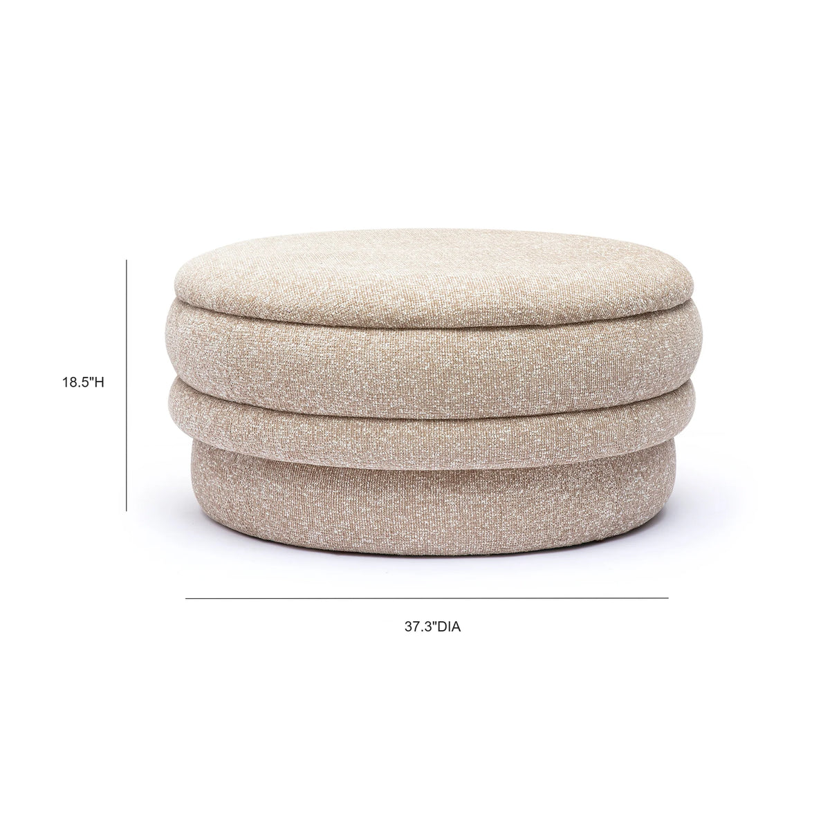 Brooklyn 37" Tan Basketweave Large Storage Ottoman