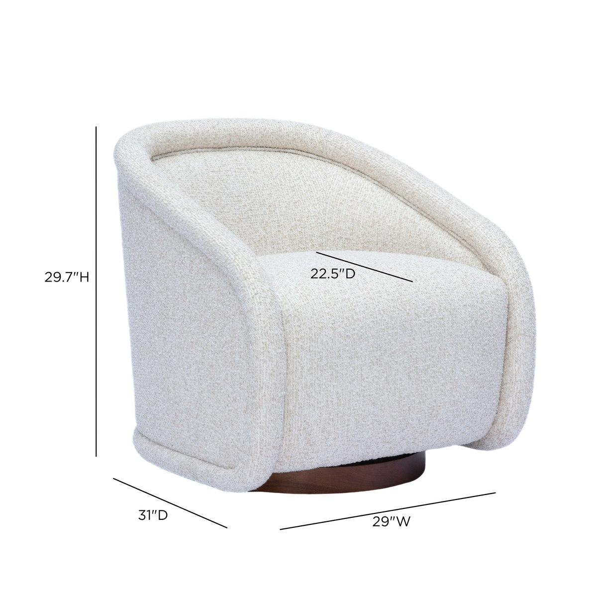 Clarke Cream Performance Boucle Swivel Accent Chair