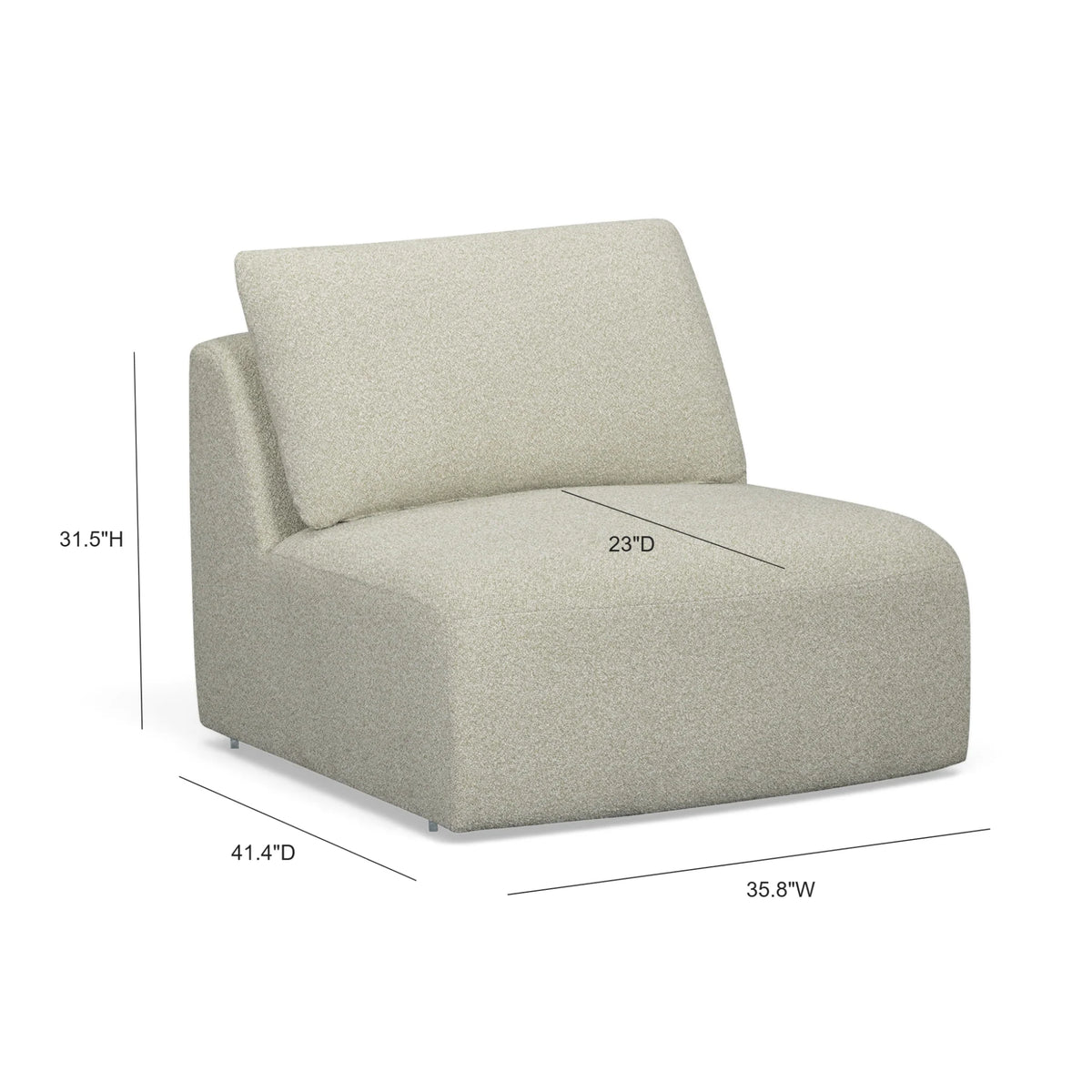 Noor 36" Modular Armless Chair