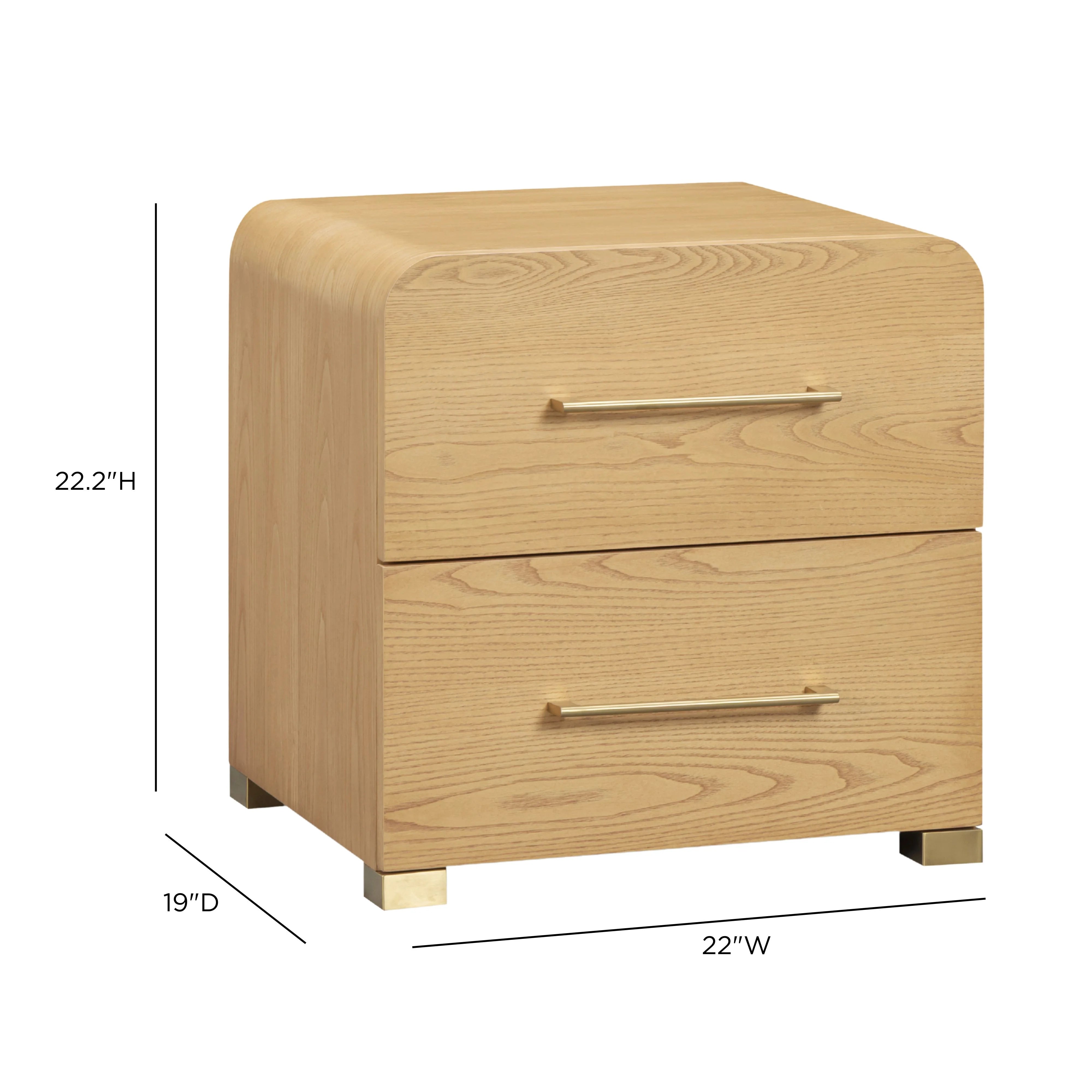 Marissa 22" Ash 2-Drawer Nightstand