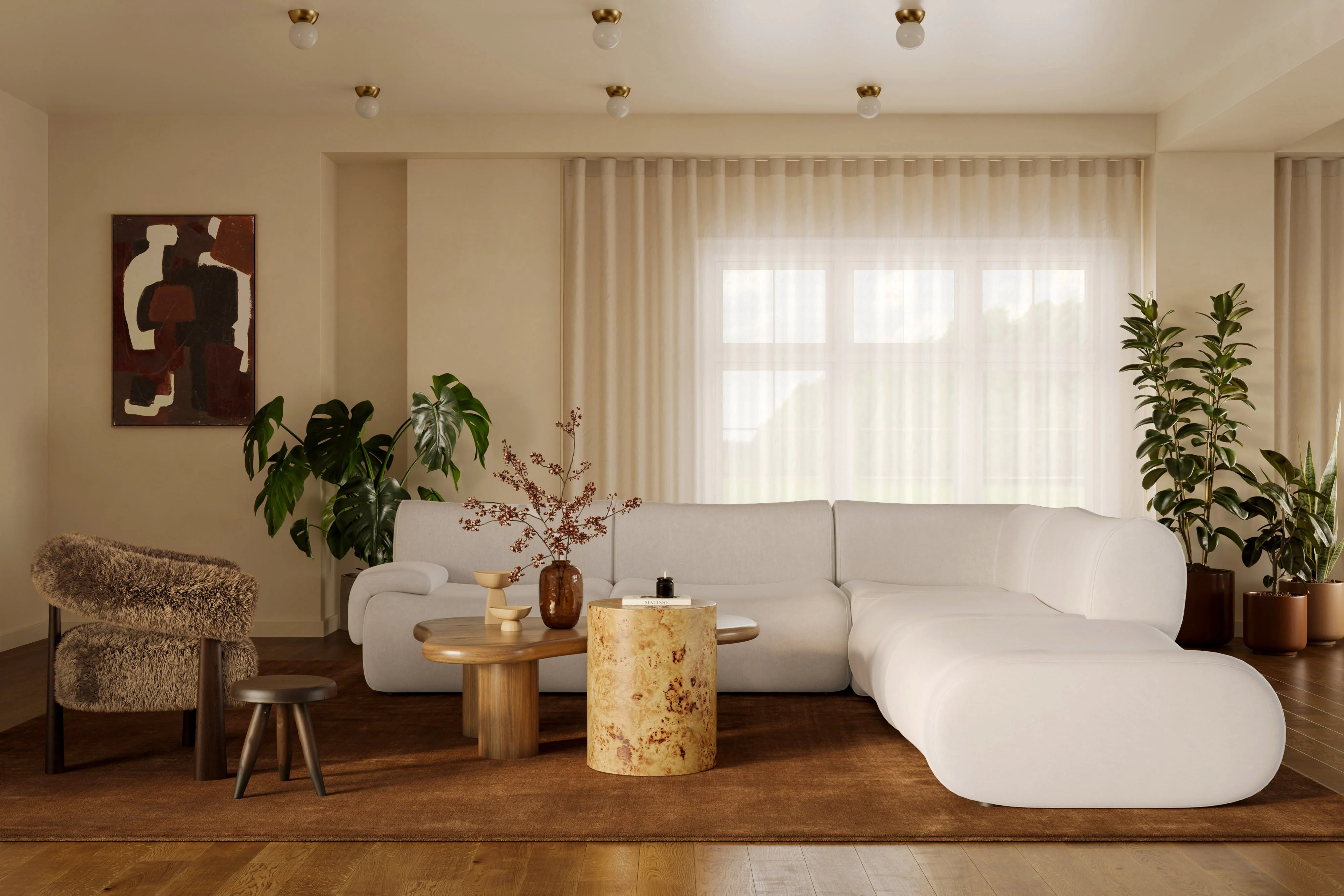 Zenith 5-Piece Contract-Grade Upcycled Fabric Modular Sectional