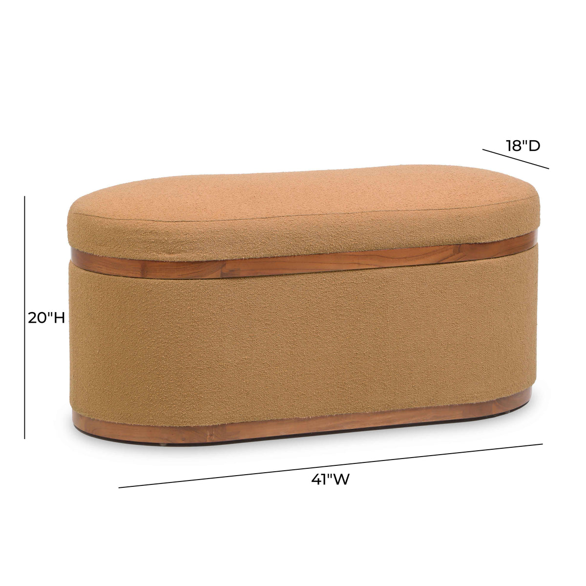 Olivier 41" Oval Storage Ottoman