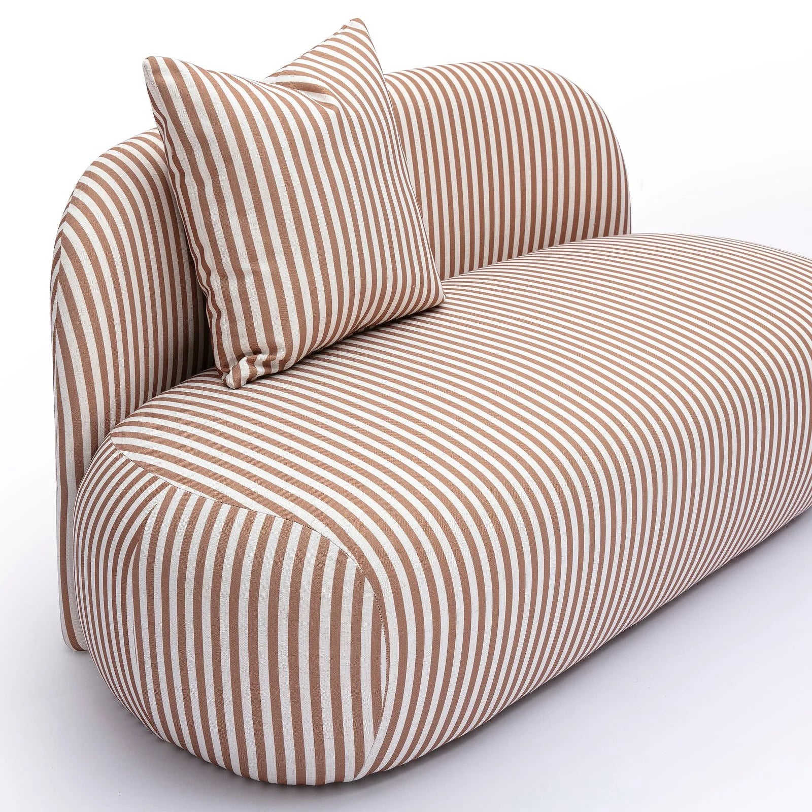 Carraway 59" Brown Striped Performance Linen Loveseat