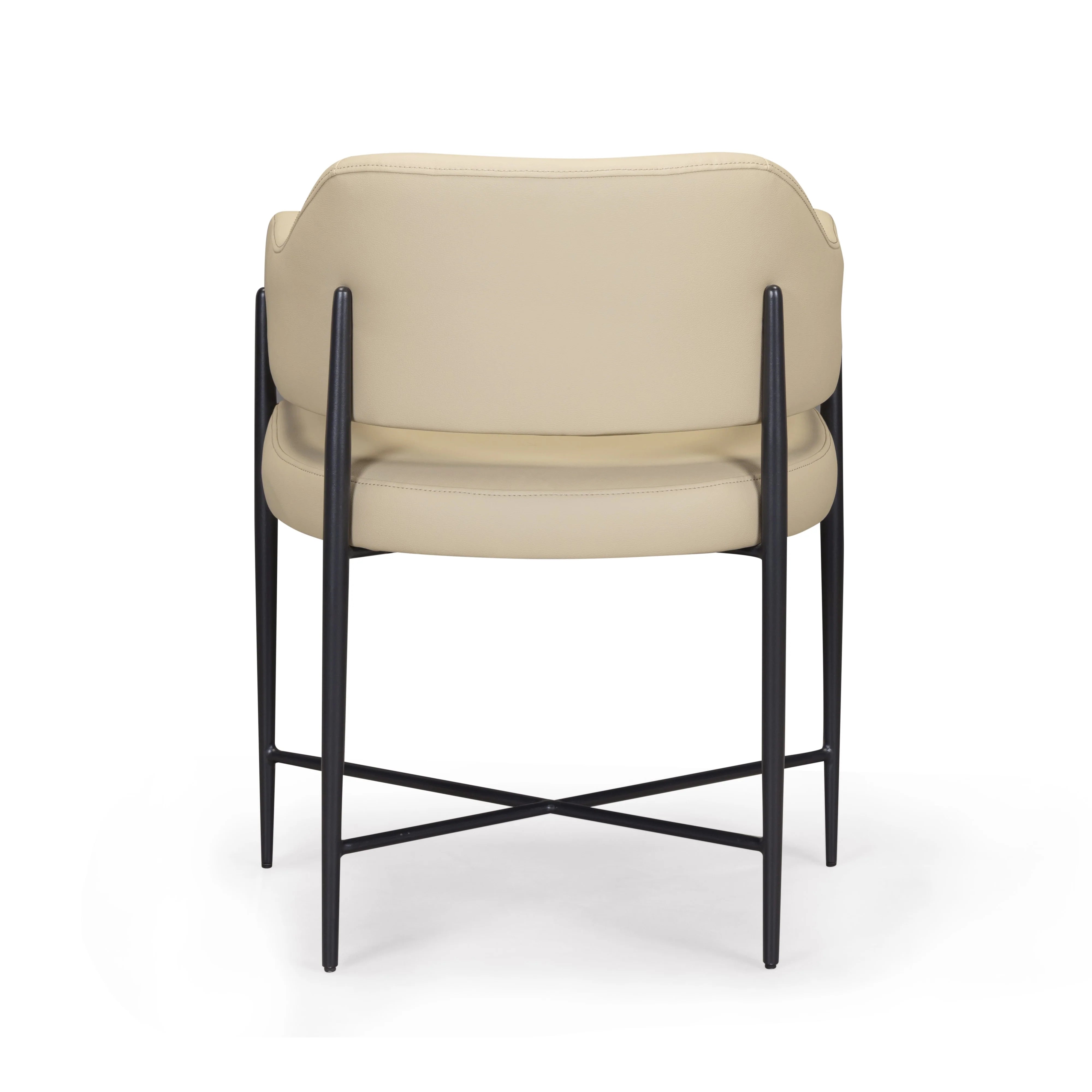 Chaise de salle à manger en cuir vegan crème Sezanne
