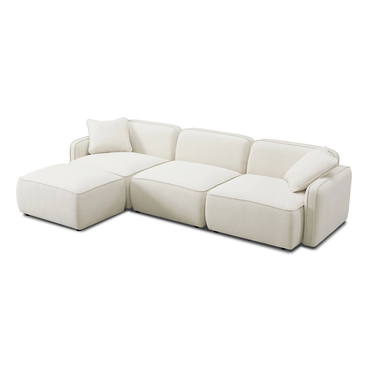 Travie 4-Piece Performance Corduroy Velvet Modular Sectional