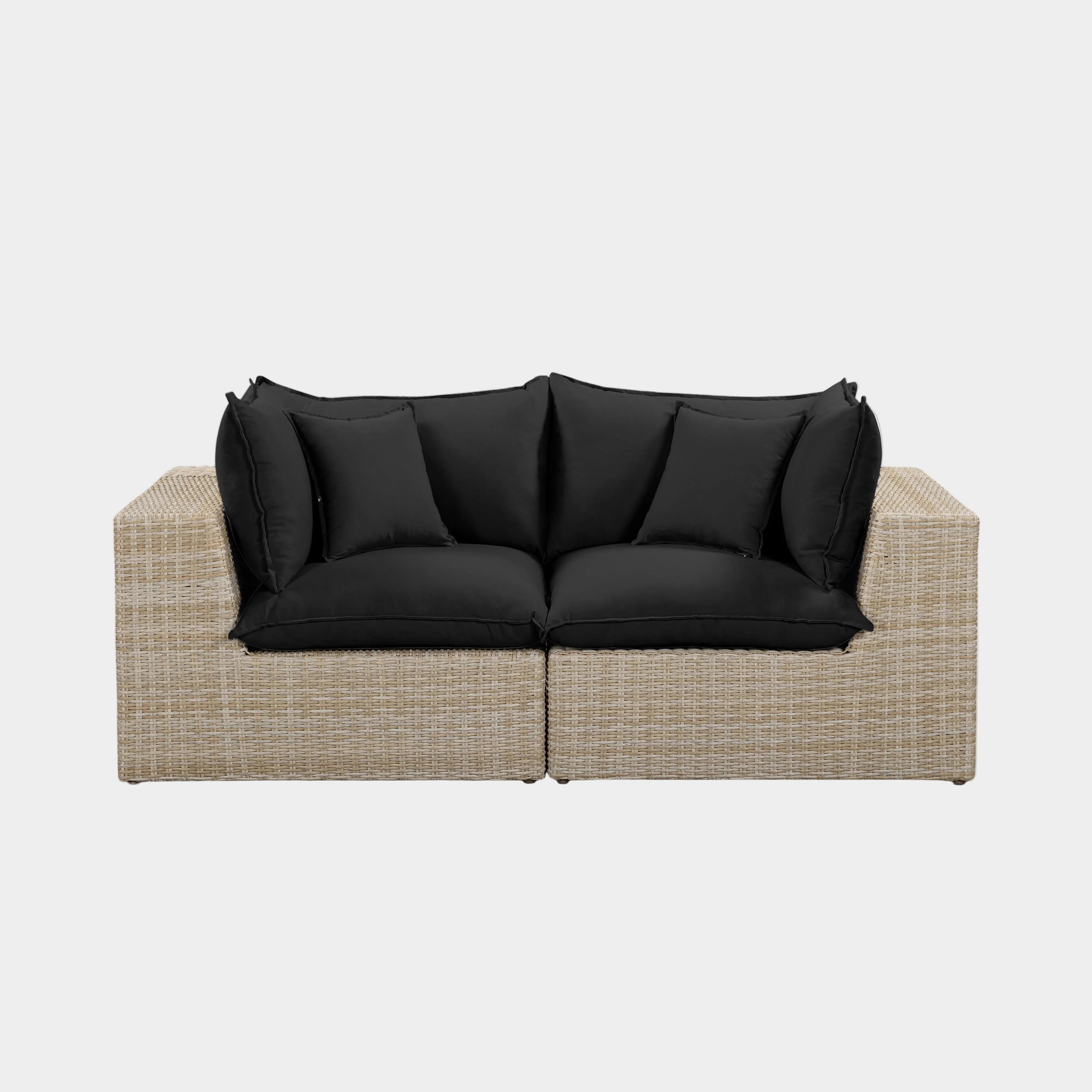 Cali 80" Performance Fabric & Wicker Outdoor Loveseat