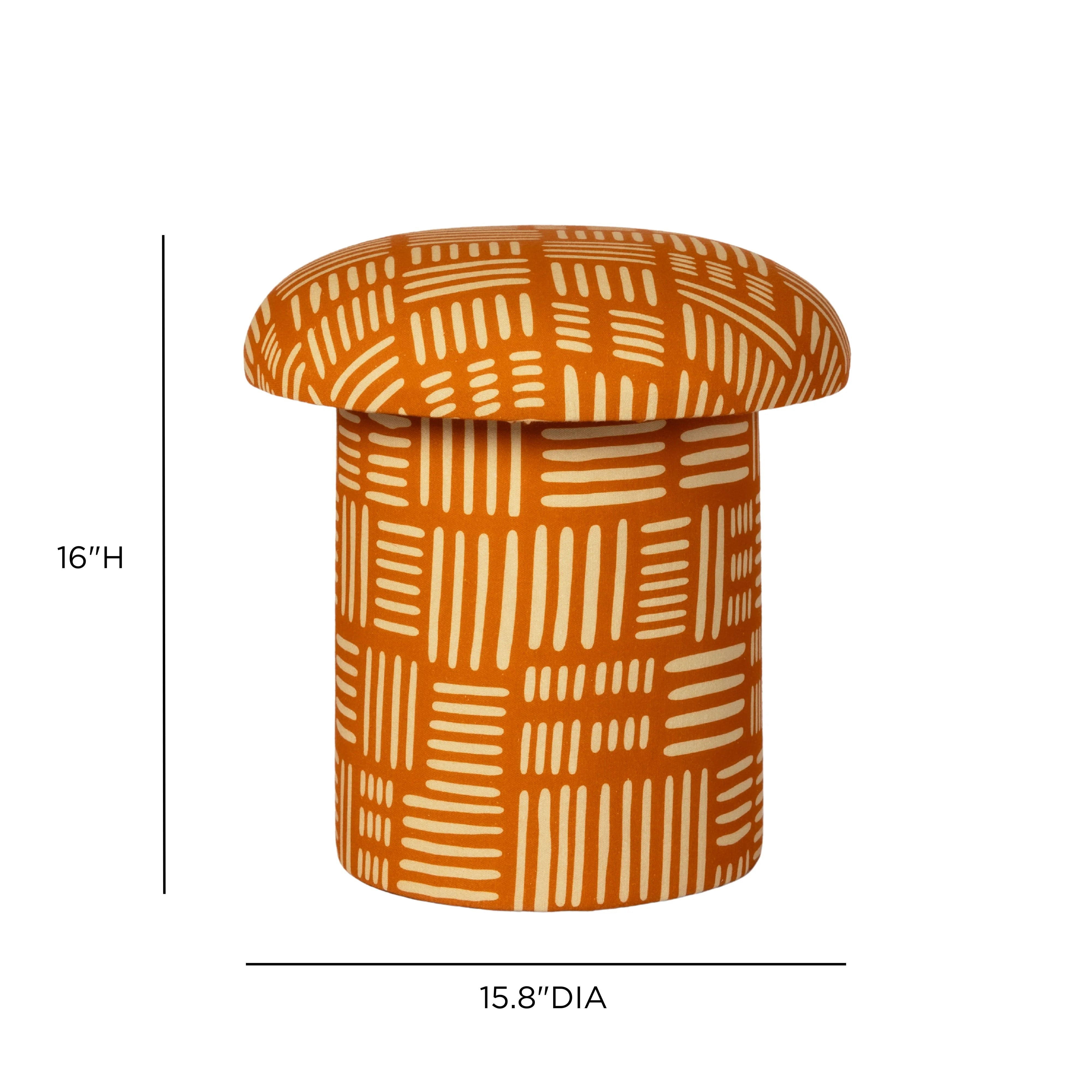 Lucy Print Mushroom Accent Stool