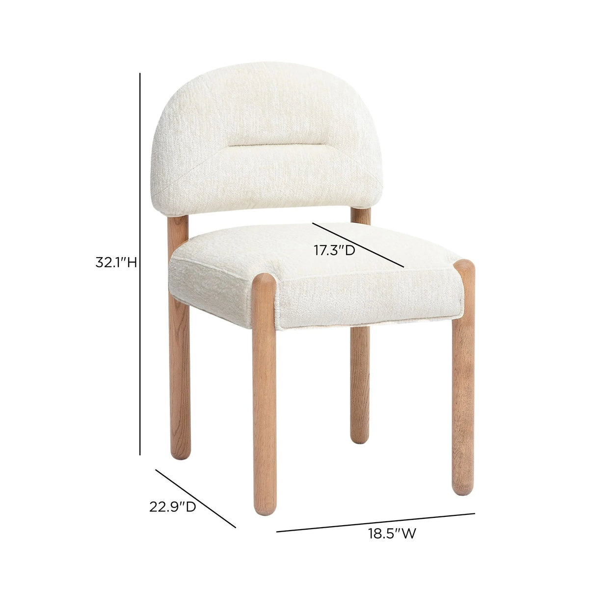 Bruno Thick Performance Chenille Arched Back Dining Chair