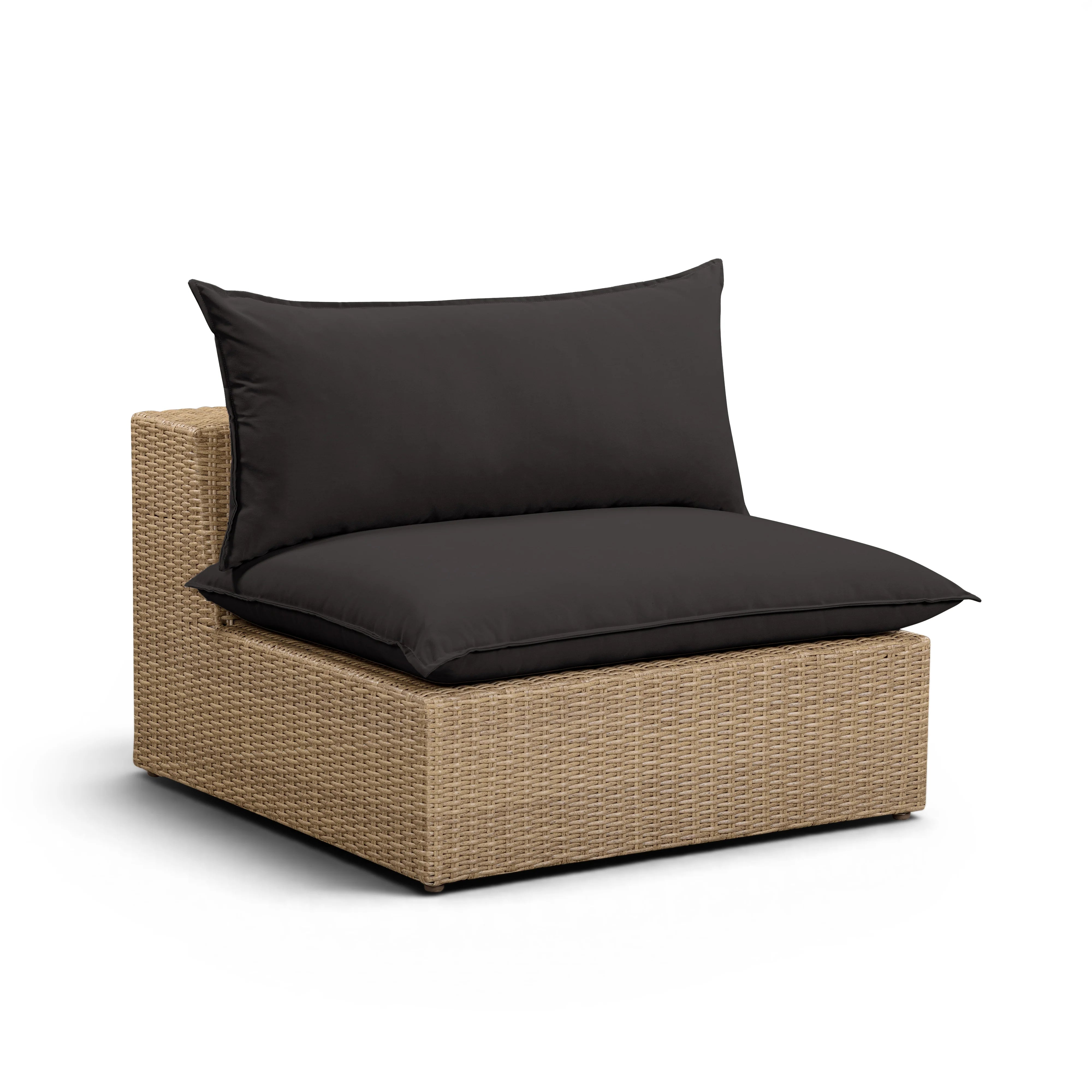 Cali Performance Fabric & Wicker Outdoor Armless Chair