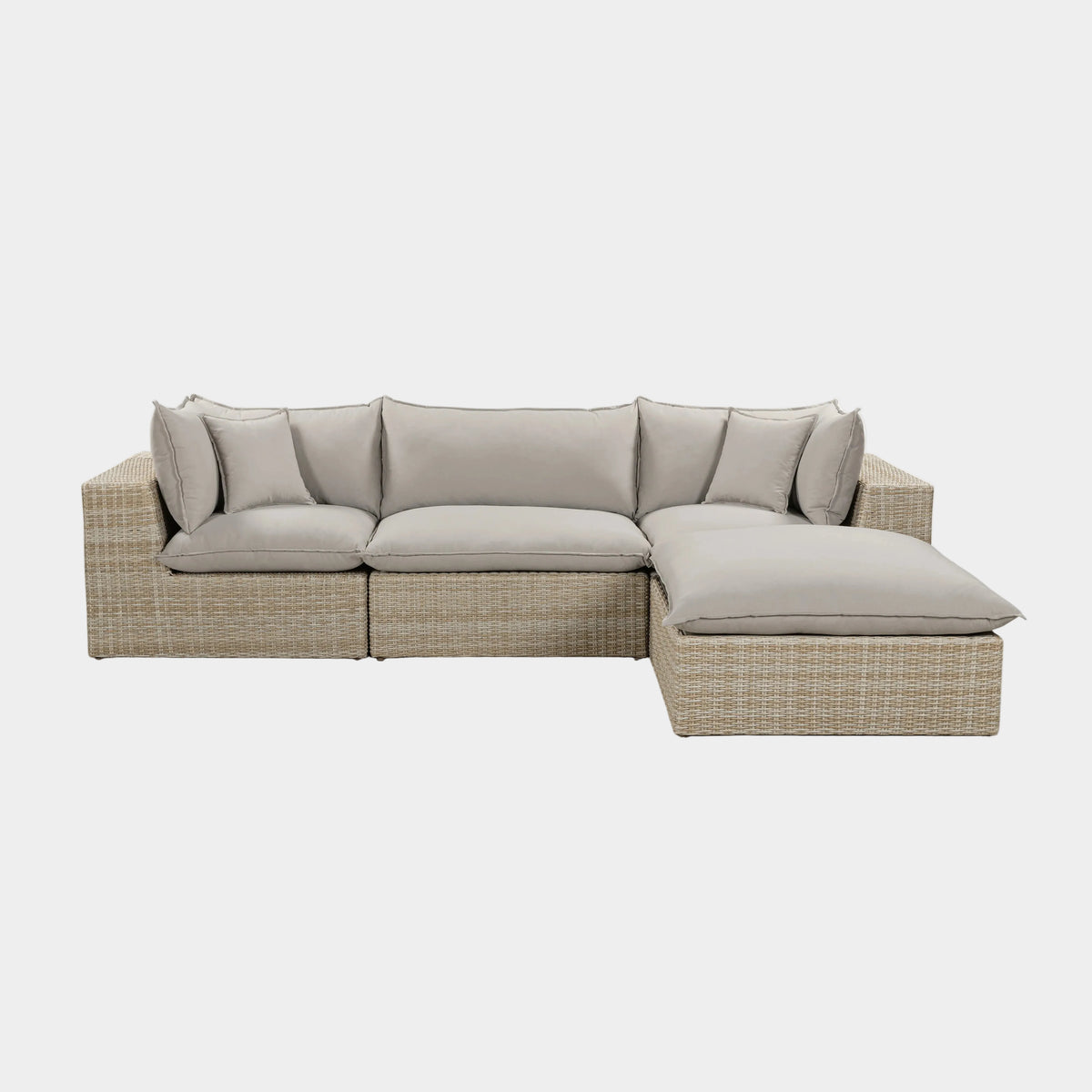 Cali 4-Piece Performance Fabric & Wicker Outdoor Sectional