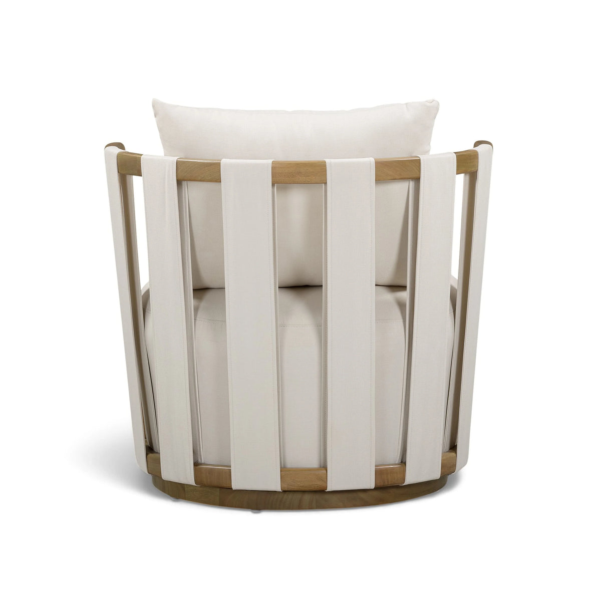 Paolo Cream Upcycled Basketweave Fabric Outdoor Accent Chair