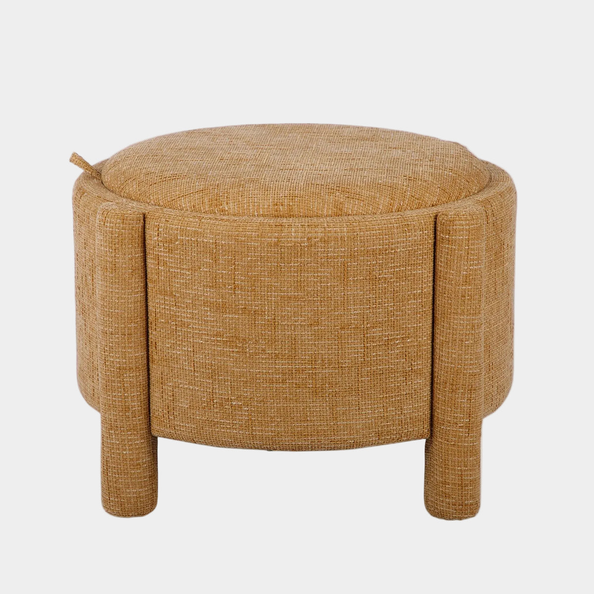 Bellamy Railroad Chenille Storage Stool With Reversible Tray Top