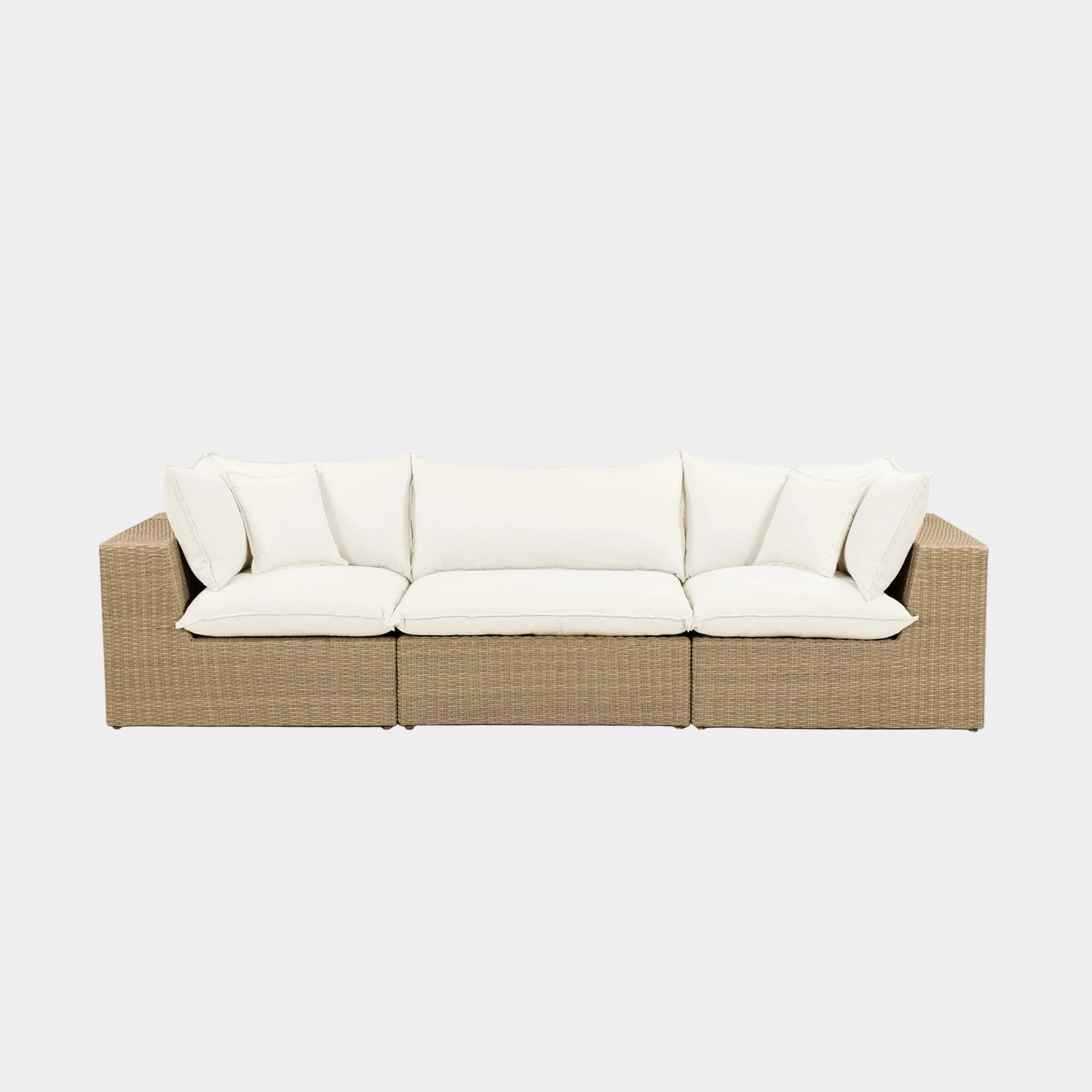 Cali 120" Performance Fabric & Wicker Outdoor Sofa