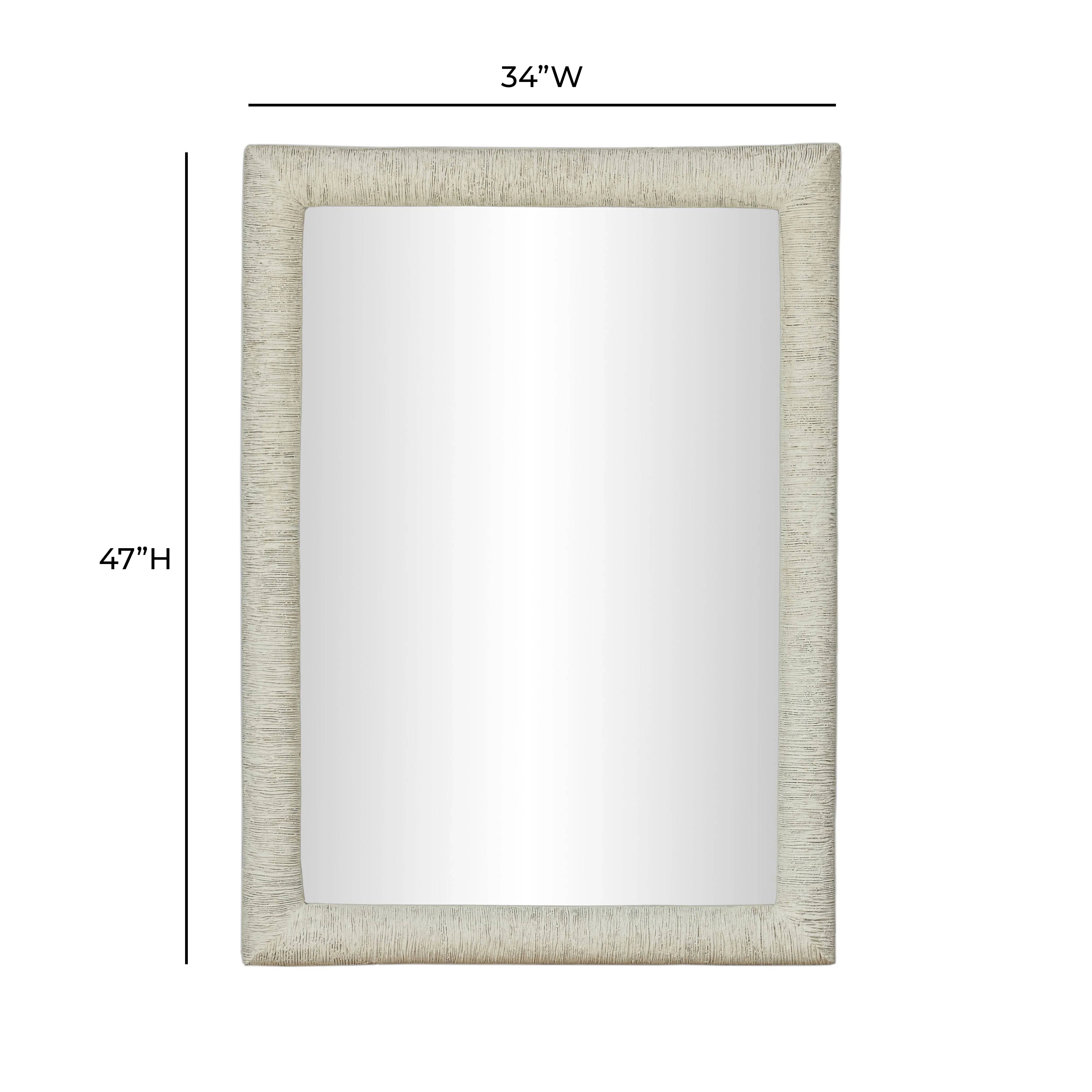 Orpheus 34"X47" Ribbed Faux Stone Rectangular Wall Mirror