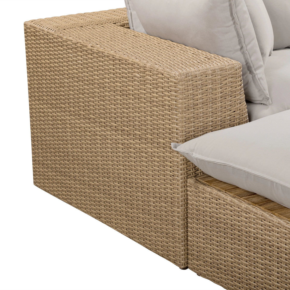 Cali 4-Piece Performance Fabric & Wicker Outdoor Sectional