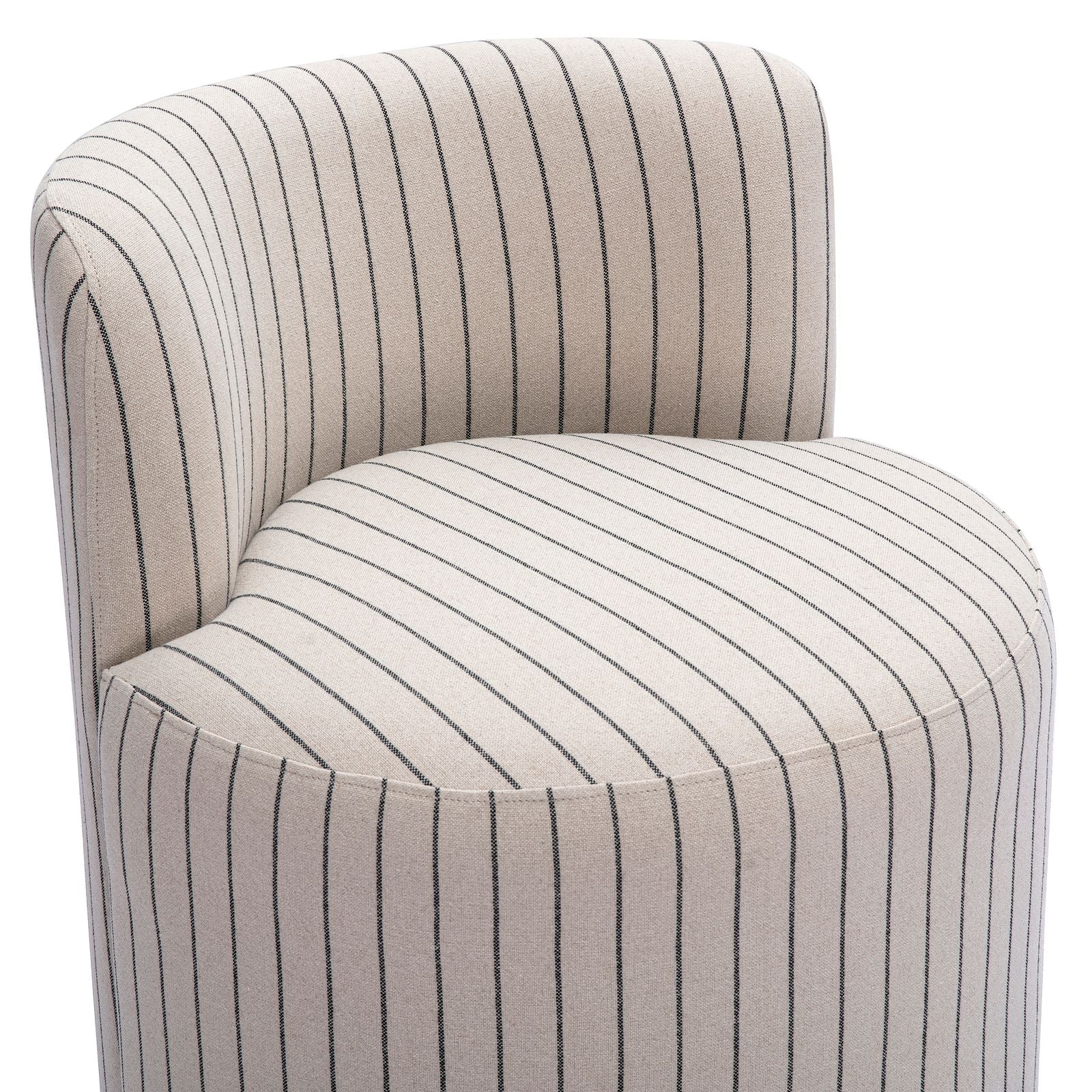 Hakuna Black and White Striped Linen Desk Chair