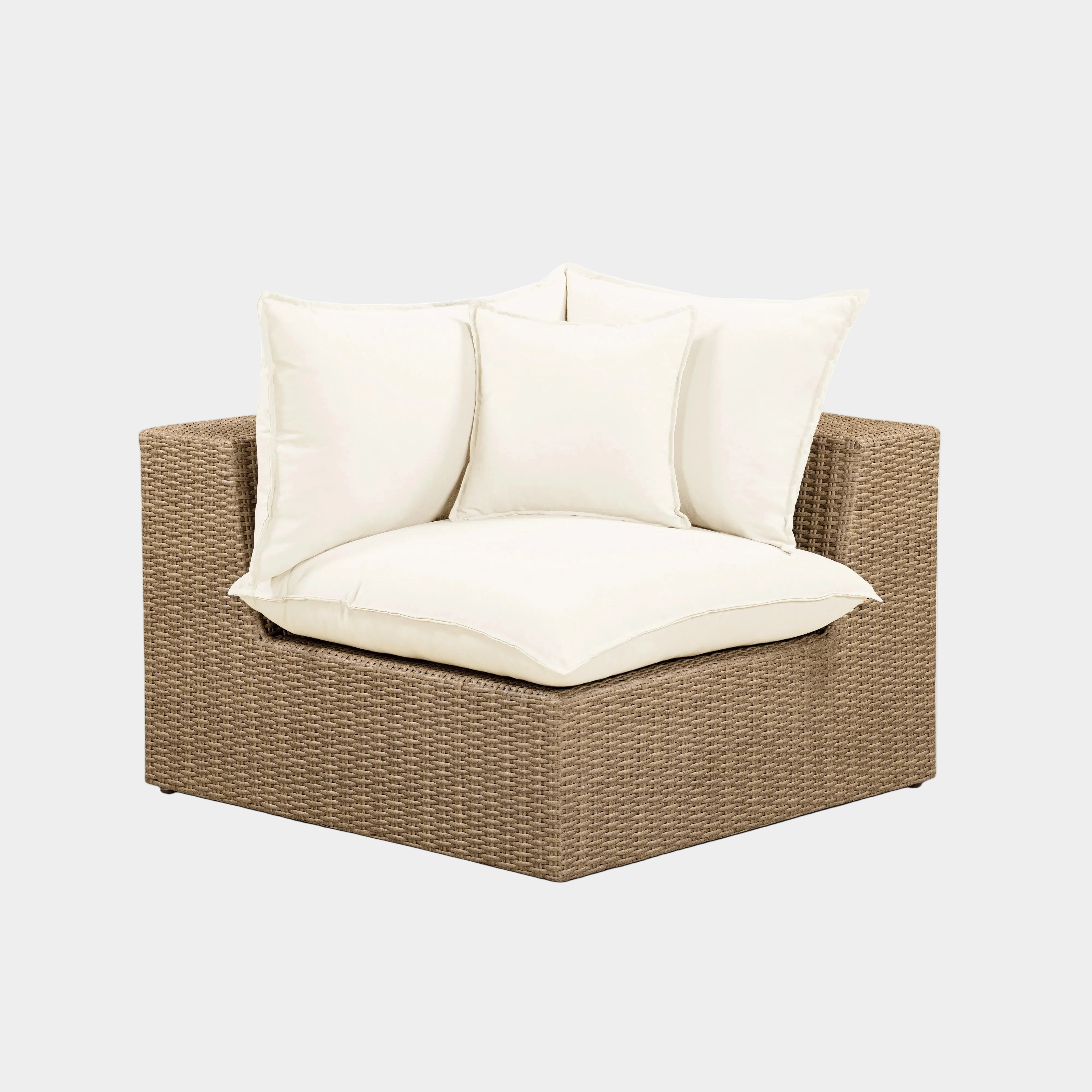 Cali Performance Fabric & Wicker Outdoor Corner Chair