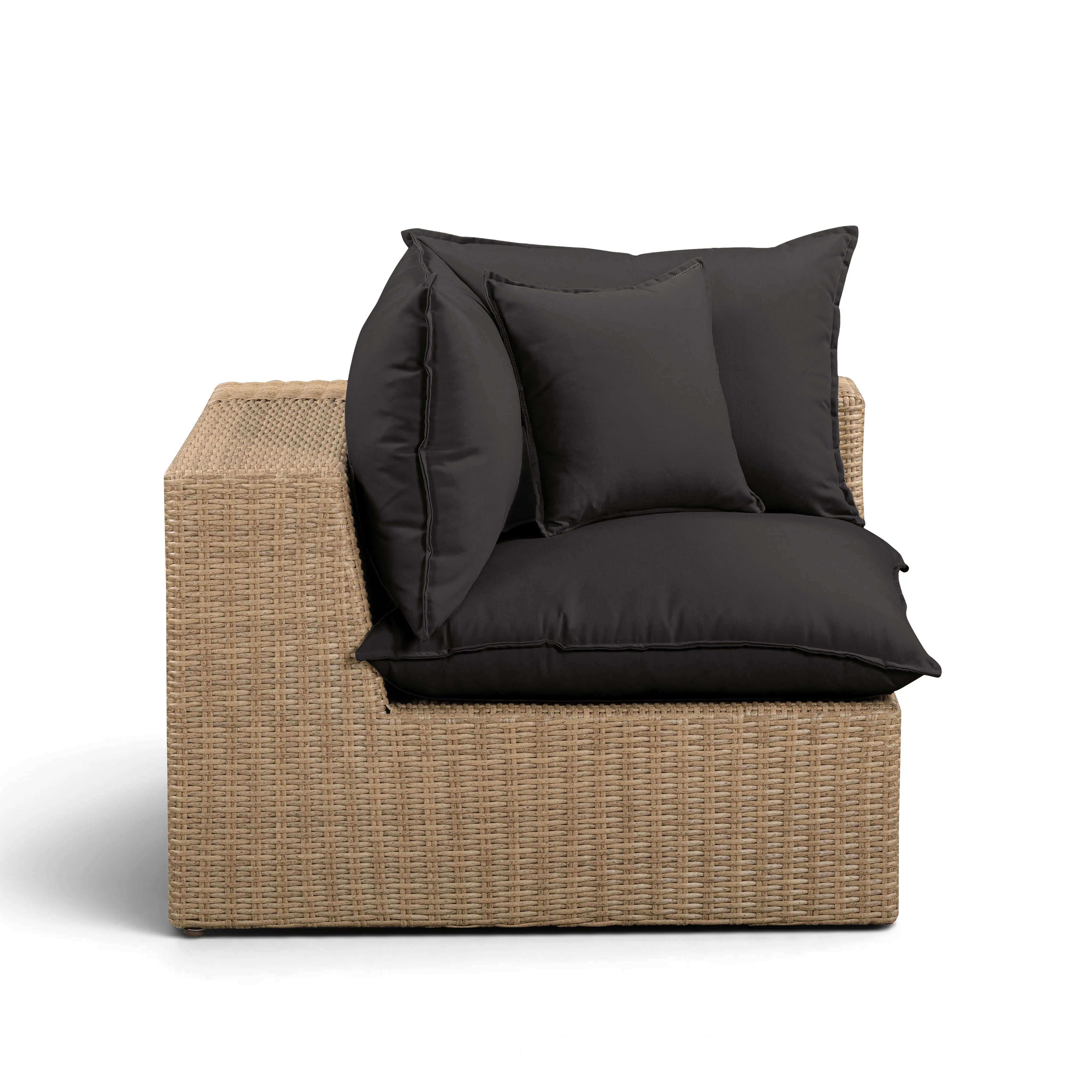 Cali Performance Fabric & Wicker Outdoor Corner Chair