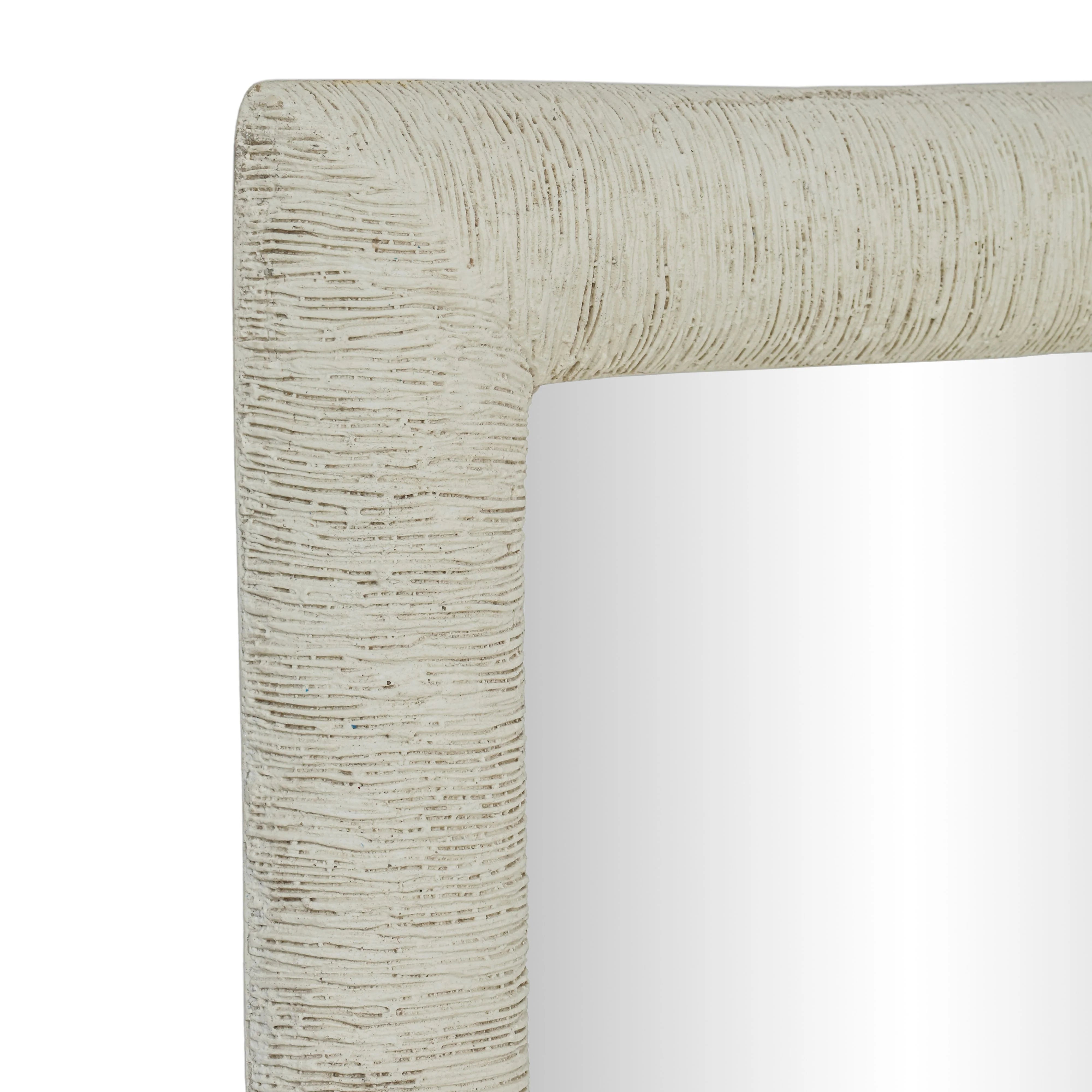 Orpheus 34"X47" Ribbed Faux Stone Rectangular Wall Mirror