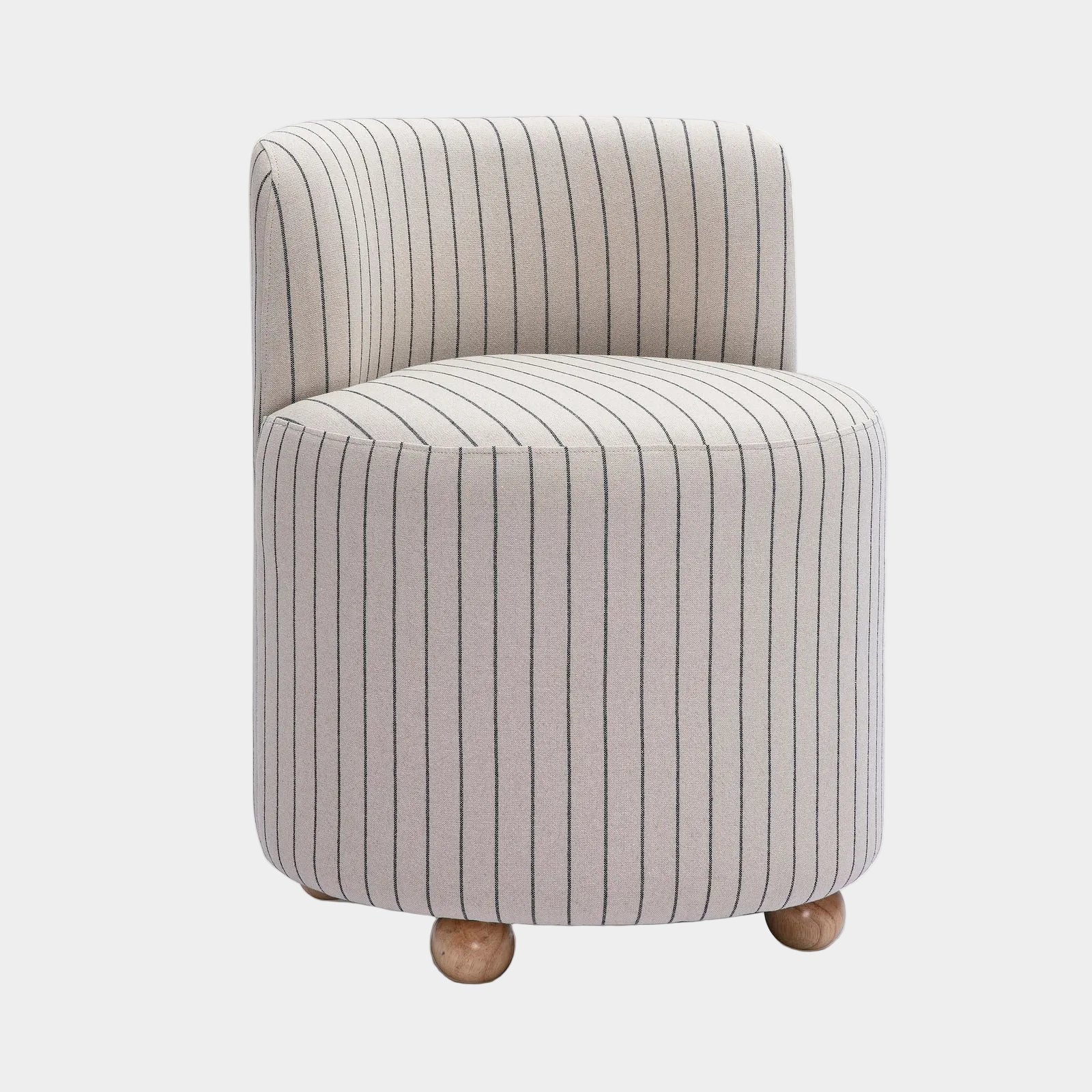 Hakuna Black and White Striped Linen Desk Chair
