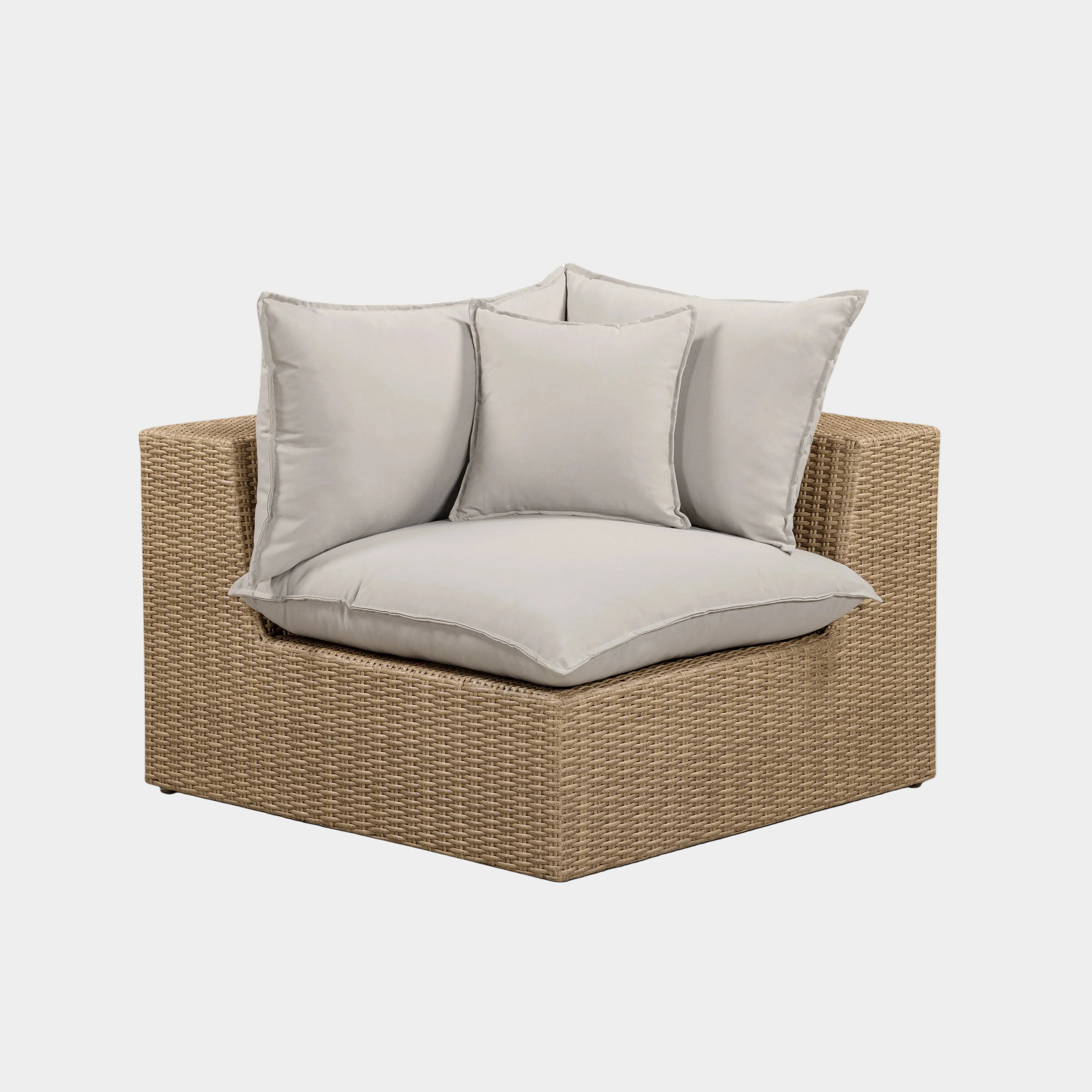 Cali Performance Fabric & Wicker Outdoor Corner Chair