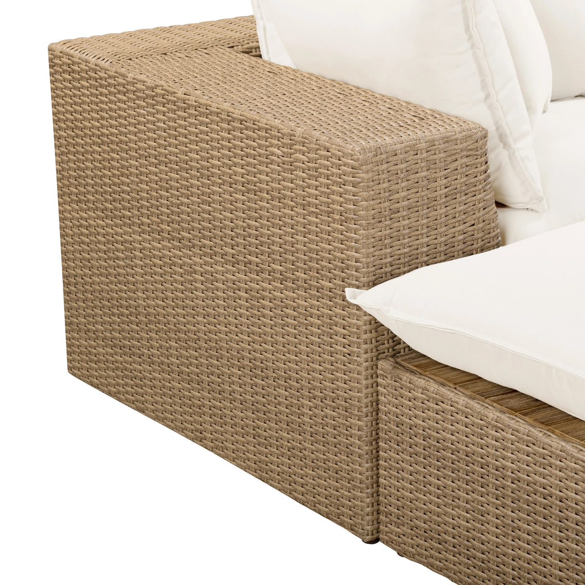 Cali 4-Piece Performance Fabric & Wicker Outdoor Sectional
