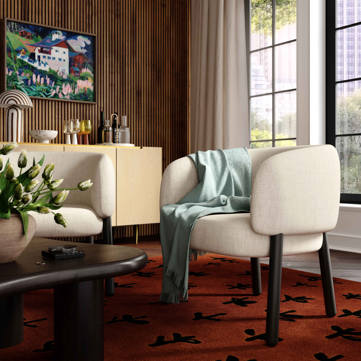 Foxy Performance Fabric Accent Chair