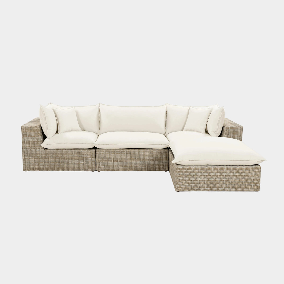 Cali 4-Piece Performance Fabric & Wicker Outdoor Sectional