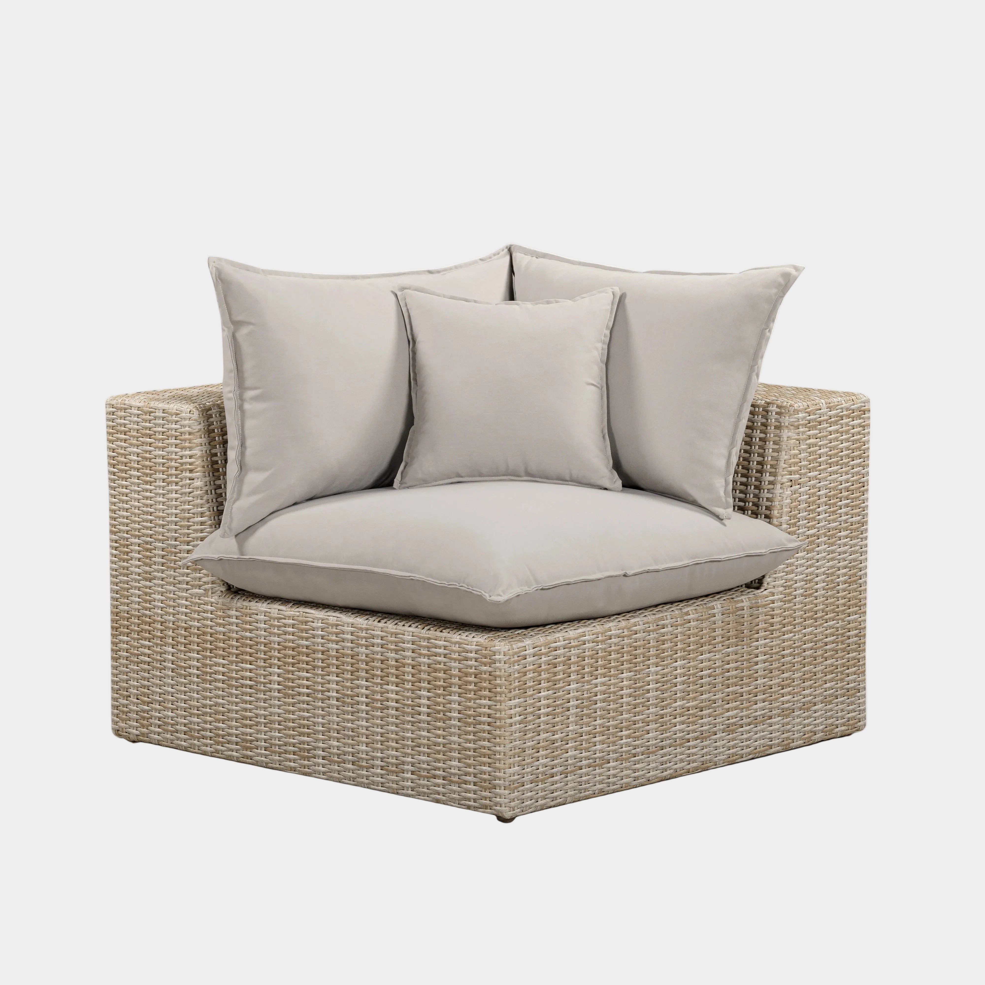 Cali Performance Fabric & Wicker Outdoor Corner Chair