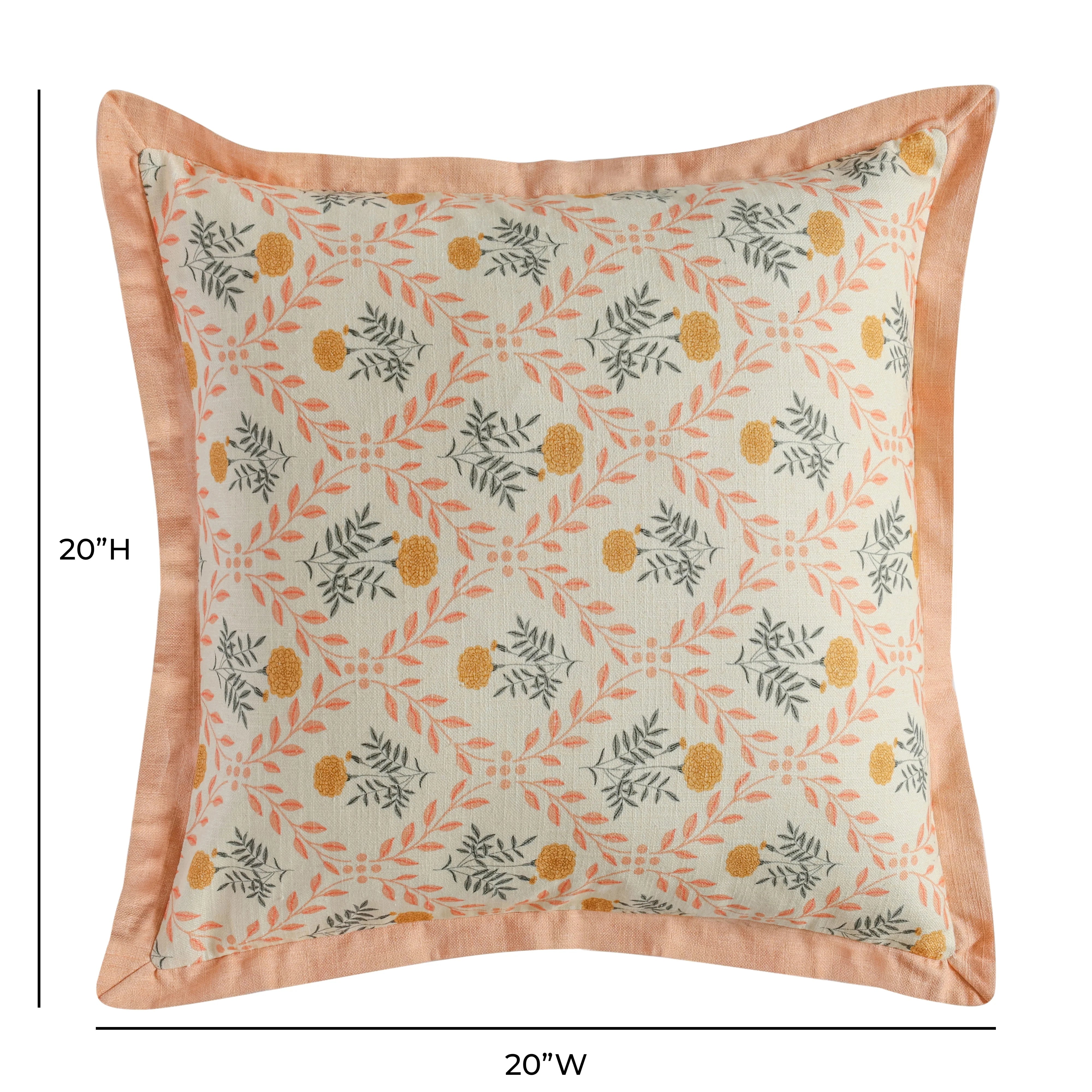 Dolce 20" Blush Pink Natural Cotton Throw Pillow