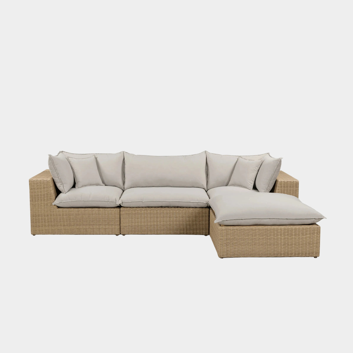 Cali 4-Piece Performance Fabric & Wicker Outdoor Sectional