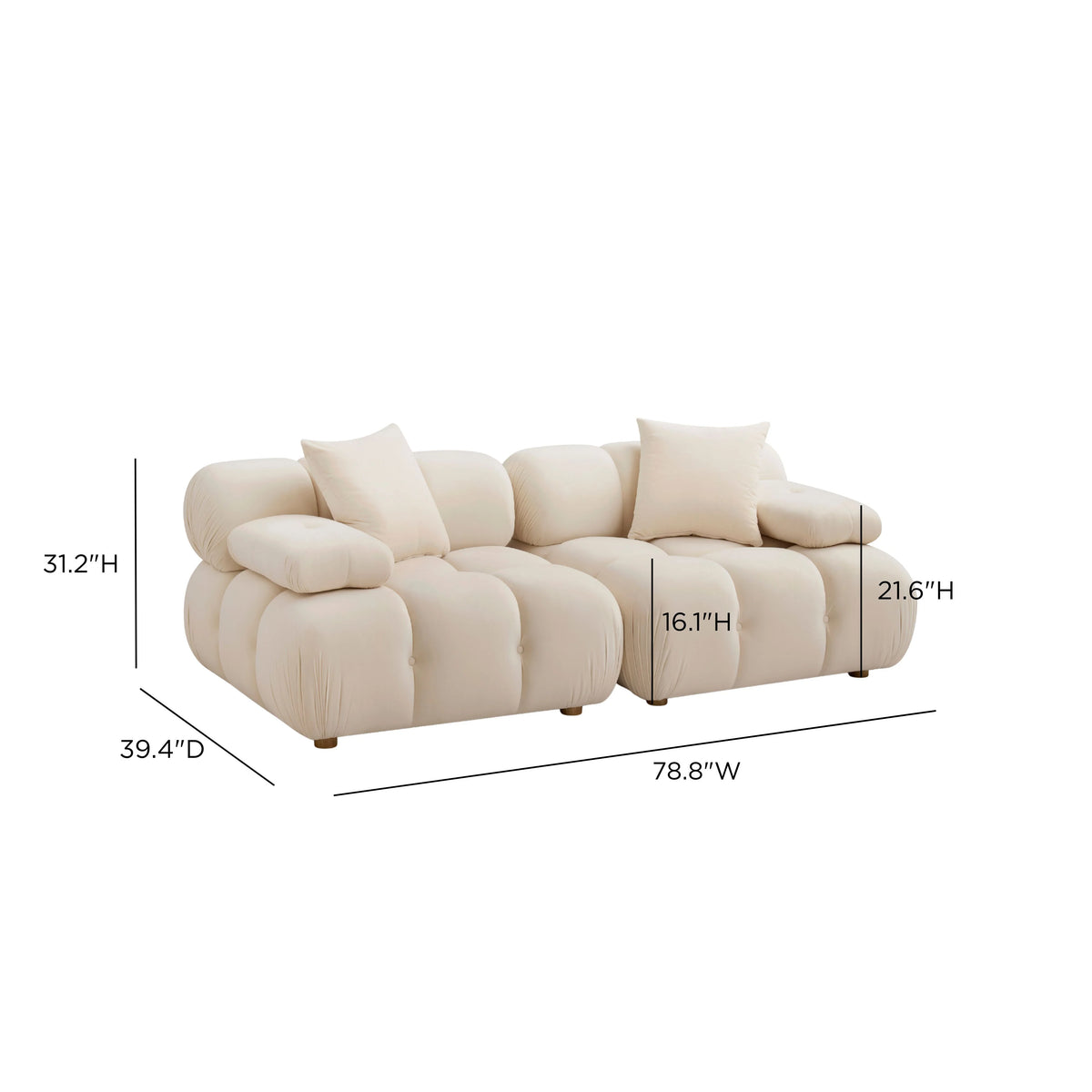 Calliope 79" Modular Loveseat