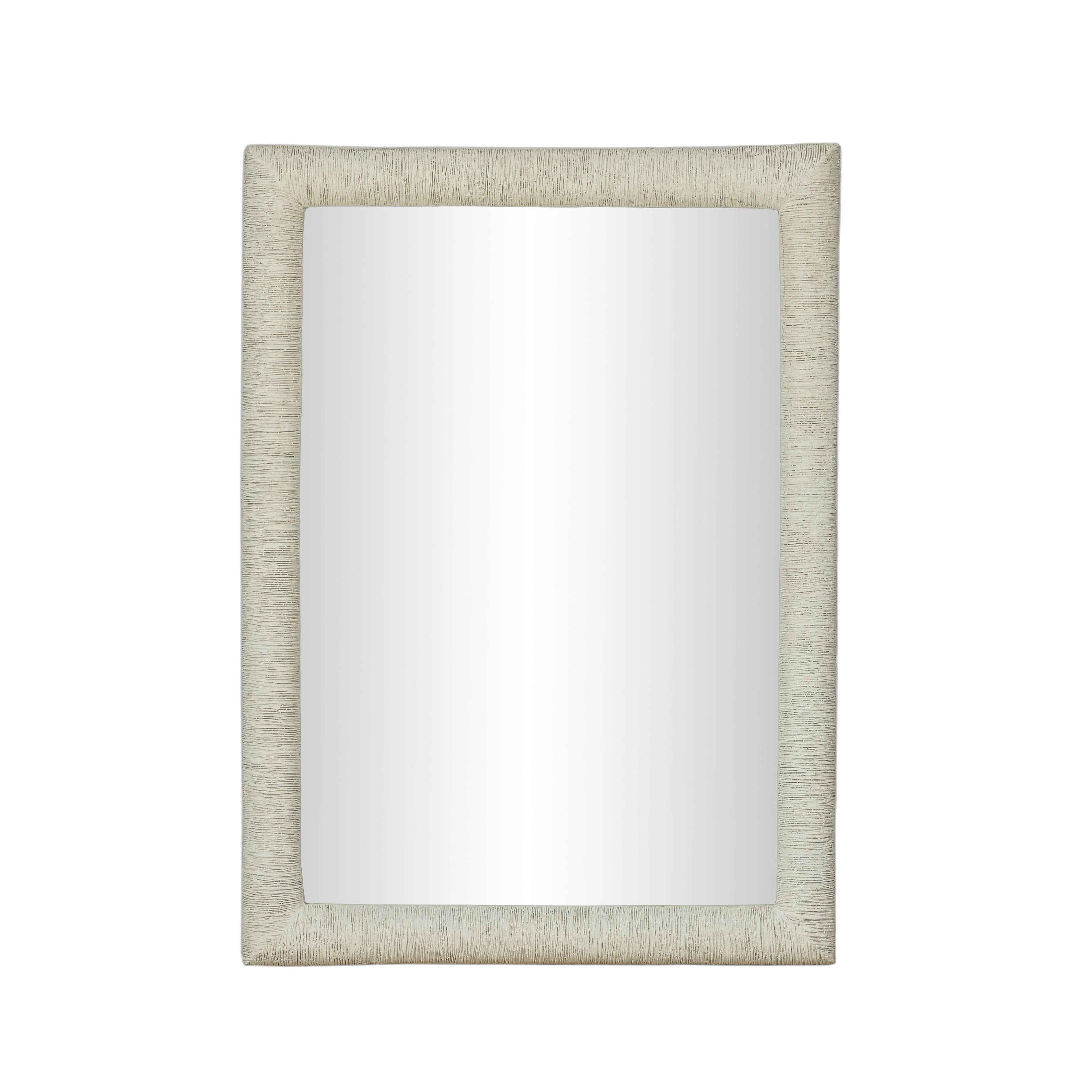 Orpheus 34"X47" Ribbed Faux Stone Rectangular Wall Mirror