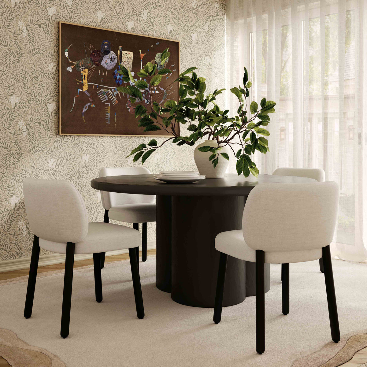 Foxy Textured Performance Fabric Dining Chair